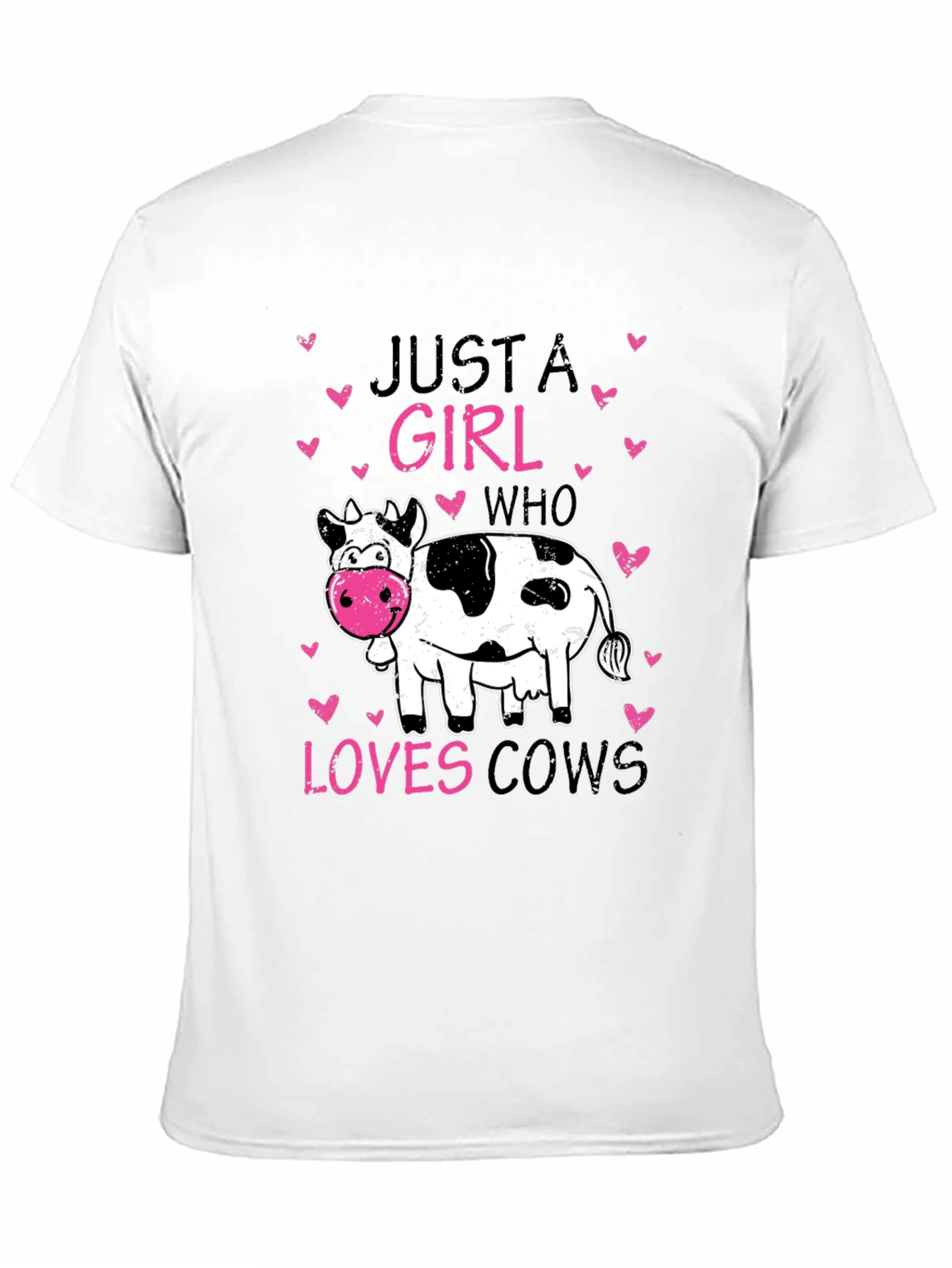 Black Just A Girl Who Loves Cows T-Shirt view 11