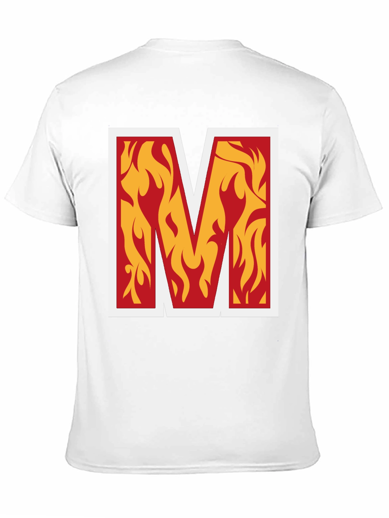 Fiery "M" Graphic Tee - Bold Black T-Shirt - 11