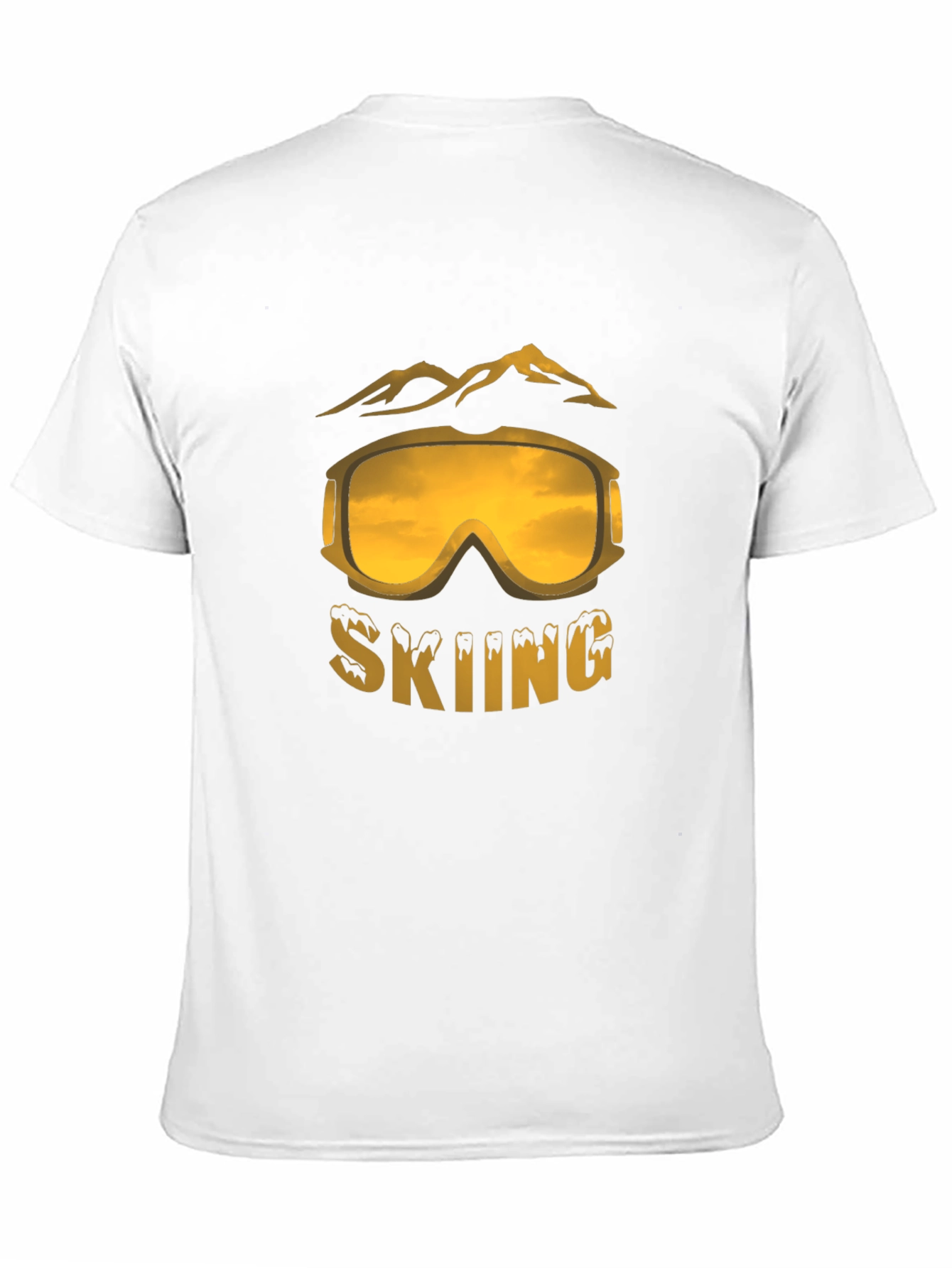 Black Skiing Graphic Tee - Black Cotton Blend T-Shirt view 11