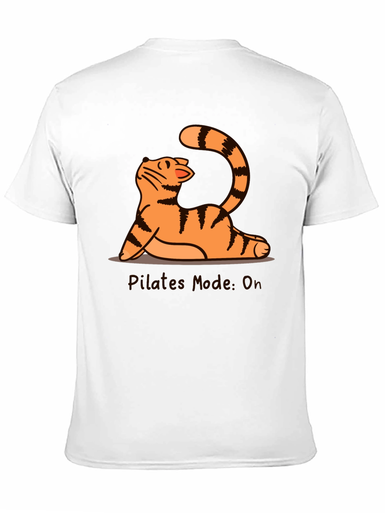 Black Pilates Mode On Cat T-Shirt view 11