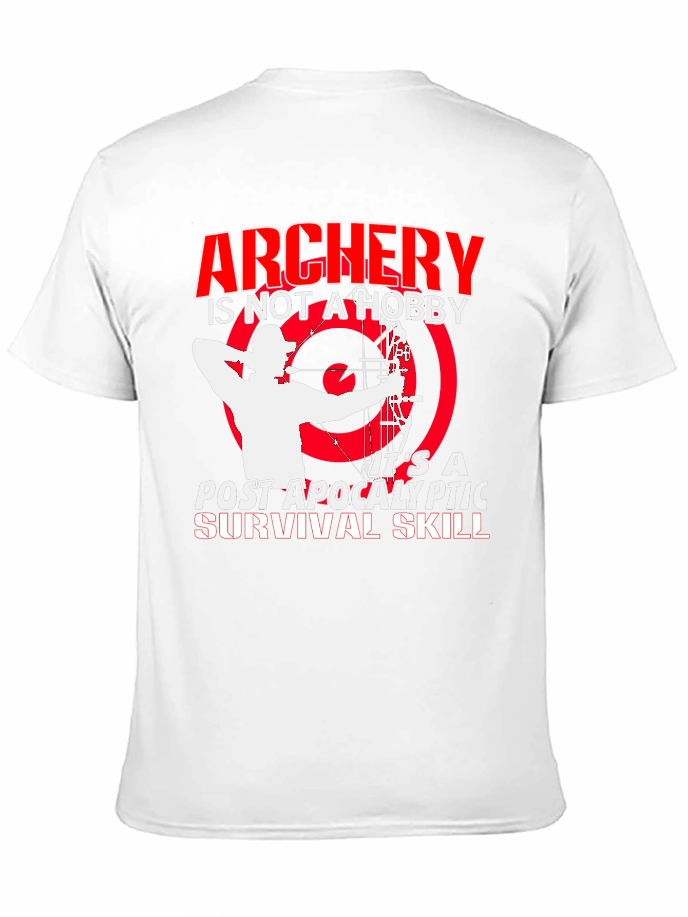 Black Archery Post Apocalyptic Survival Skill Graphic T-Shirt view 11