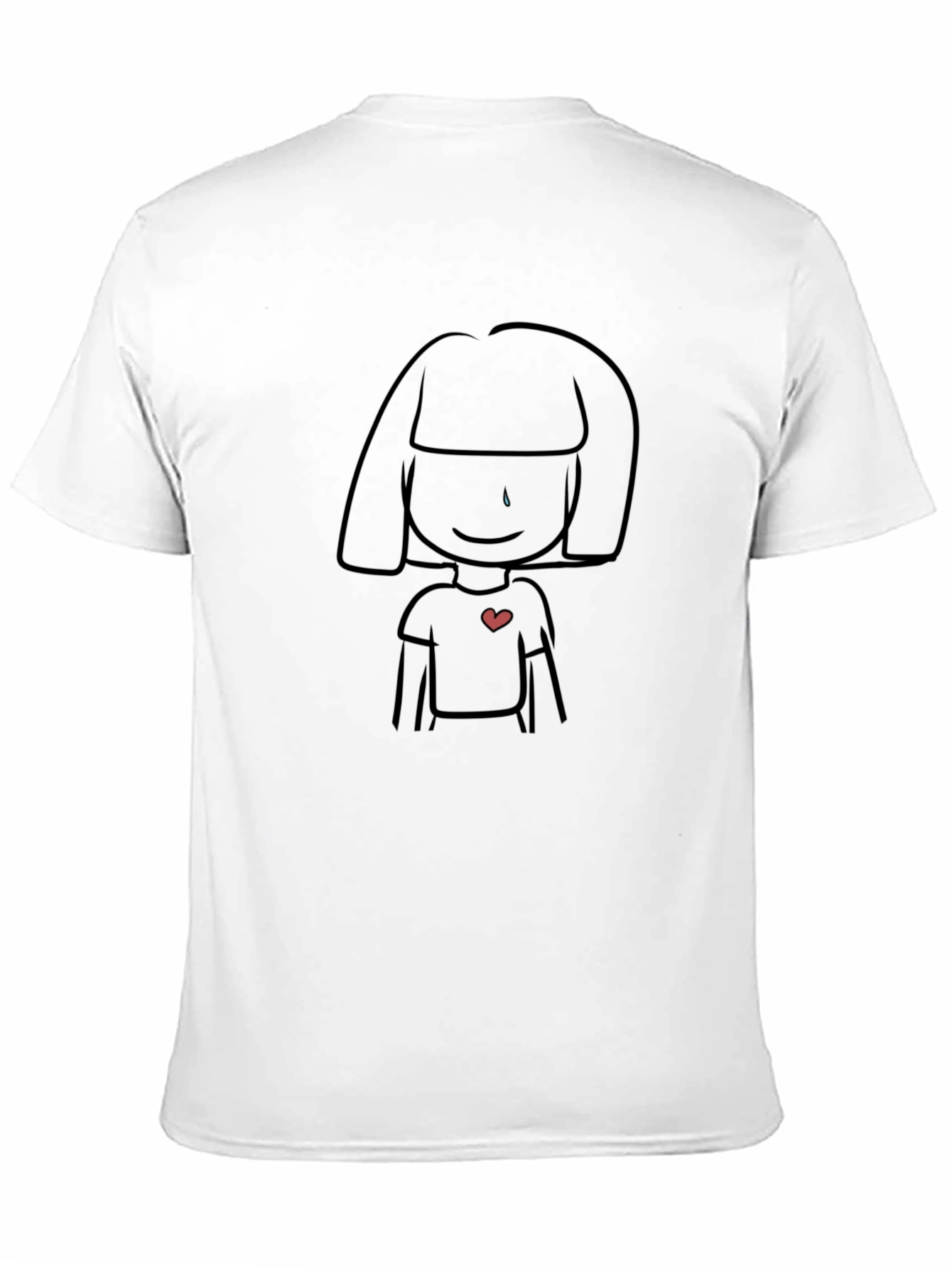 Black Sad Girl Heart Tee - Trendy Graphic T-Shirt view 11