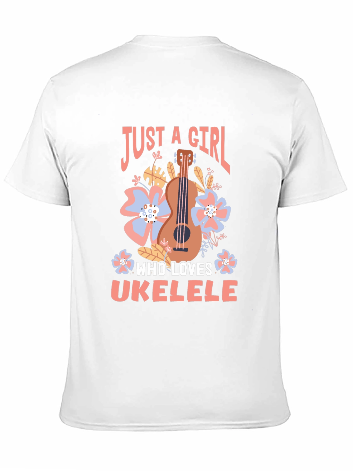 Black Just a Girl Who Loves Ukulele T-Shirt view 11