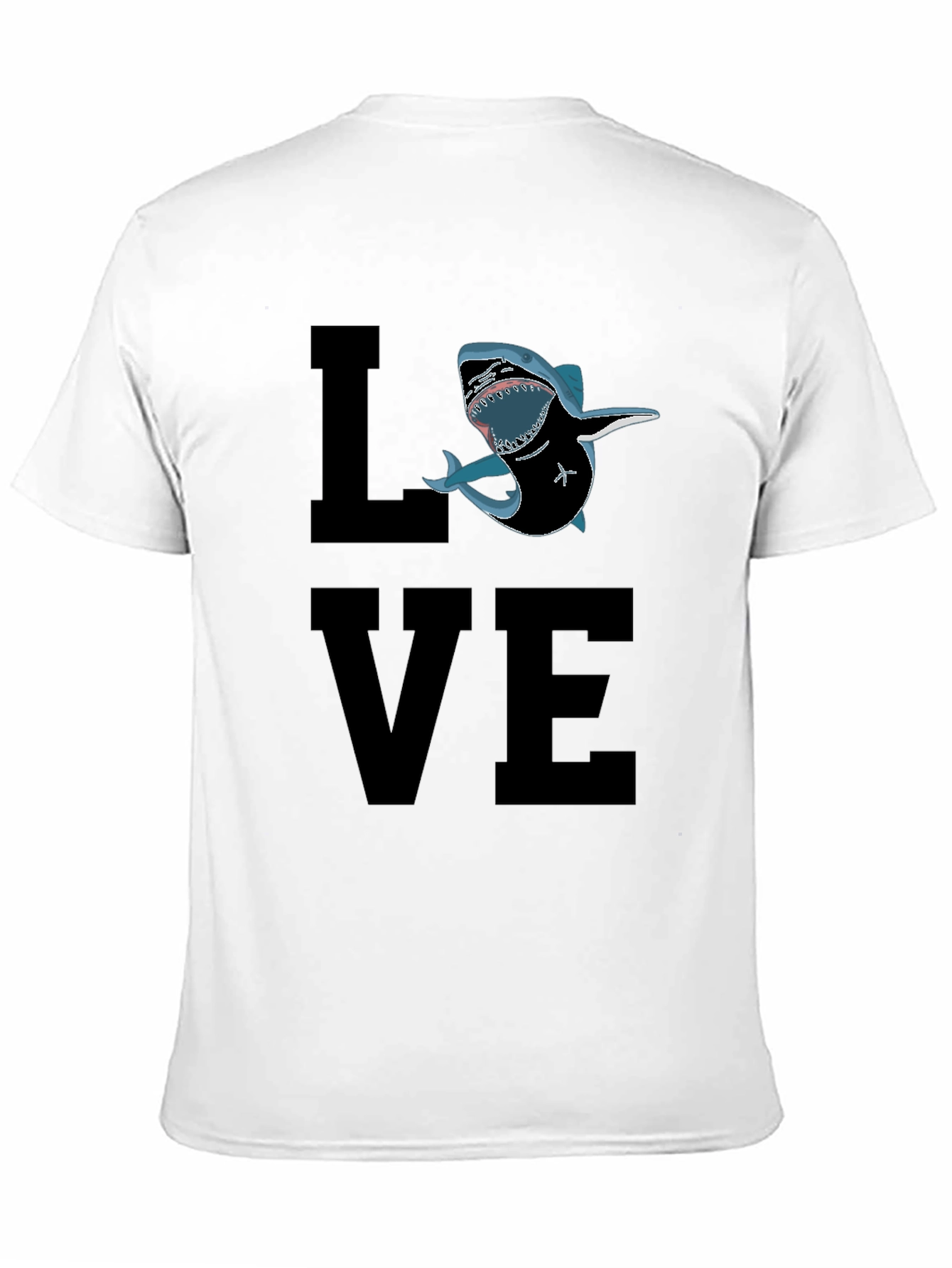Black Shark Love Graphic T-Shirt - Black Cotton Tee view 11