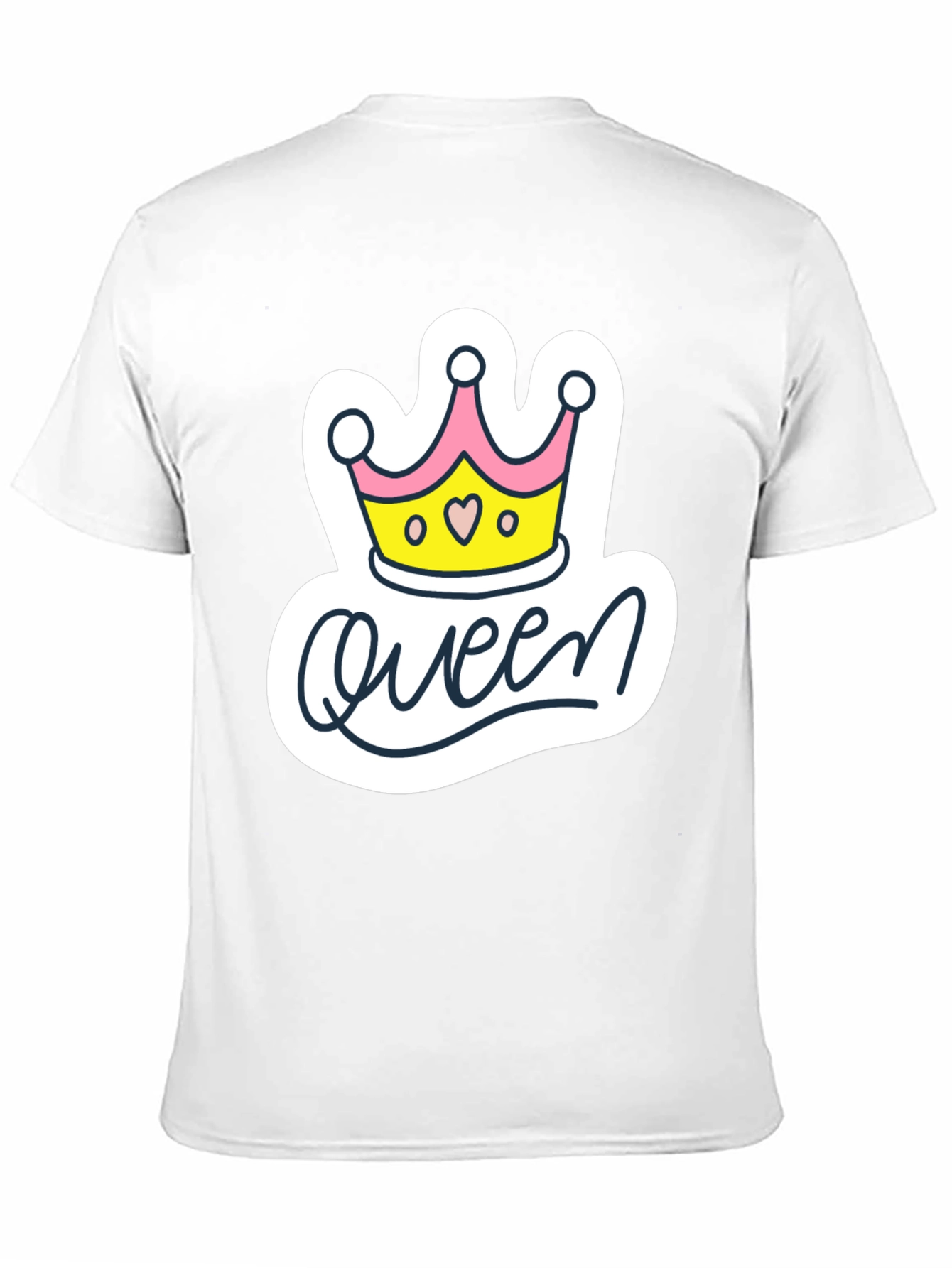 Black Queen Crown Graphic Tee - Black Cotton Casual T-Shirt view 11