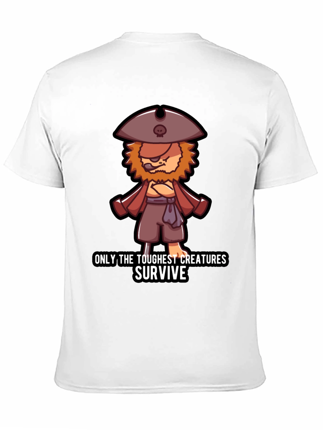 Black Toughest Creatures Pirate Cartoon T-Shirt view 11