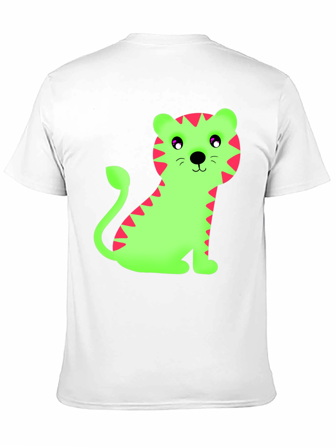 Black Cartoon Tiger Graphic Tee - Fun Black T-Shirt view 11