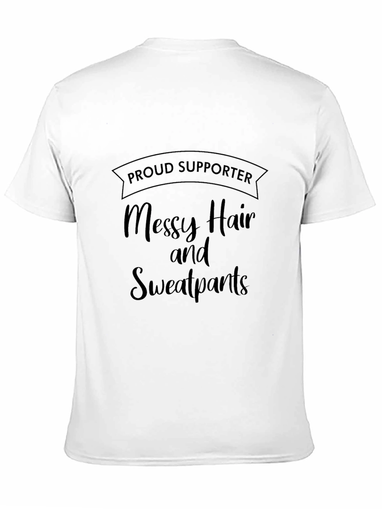Black Proud Supporter Messy Hair Sweatpants T-Shirt view 11