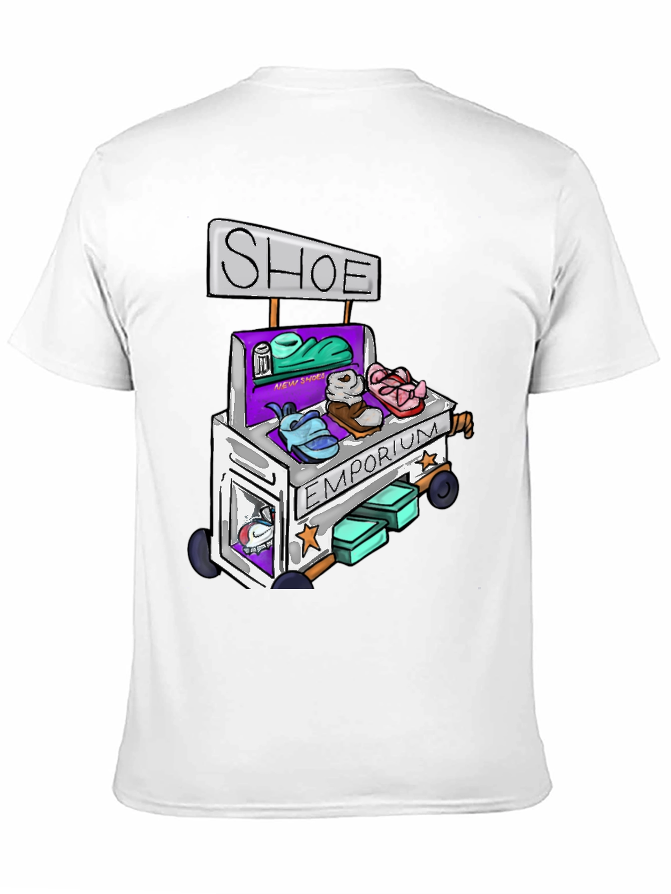 Black Shoe Emporium Tee - Unique Cartoon Design view 11