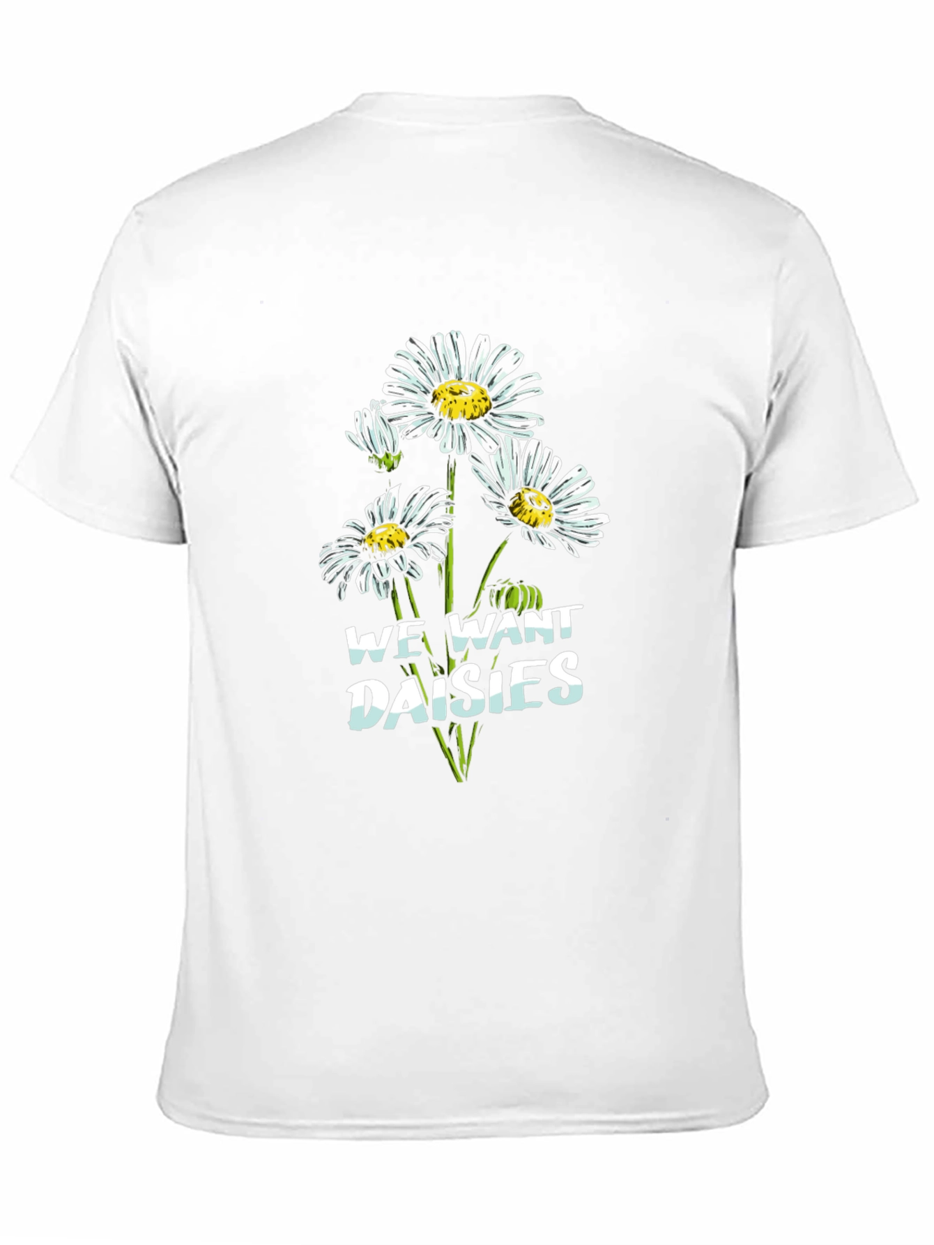 Black We Want Daisies Graphic Tee - Black Cotton T-Shirt view 11