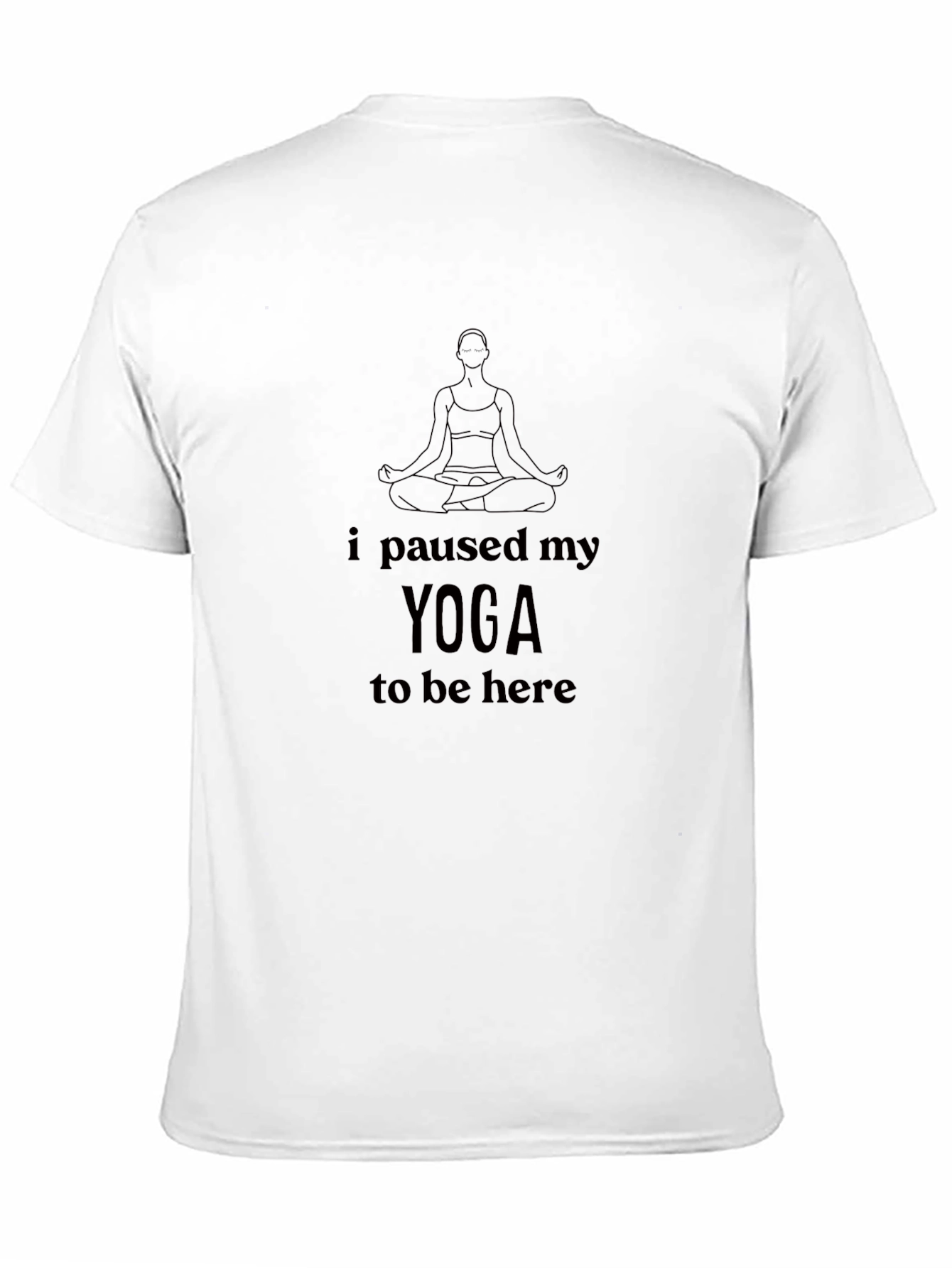 Black Yoga Paused T-Shirt - Relaxed Fit, Soft Cotton Blend view 11