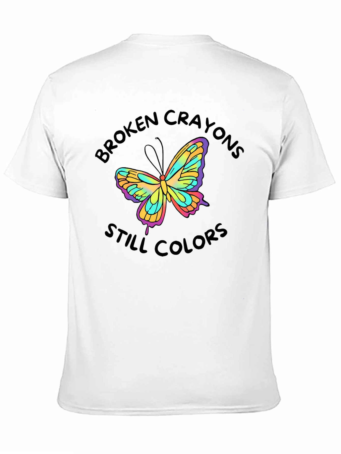 Black Broken Crayons Still Colors Butterfly T-Shirt view 11