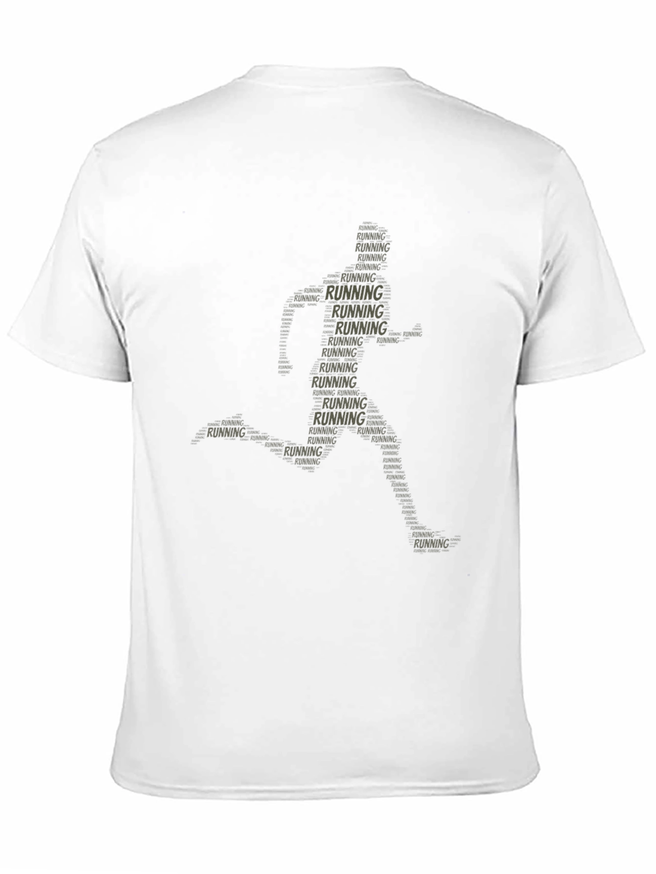 Black Running Word Art T-Shirt view 11