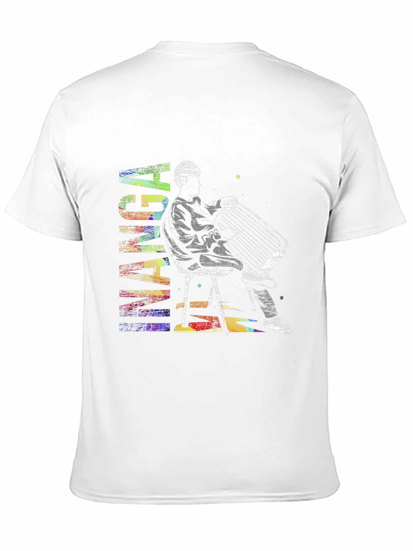Black Abstract Accordion Player Graphic T-Shirt view 11