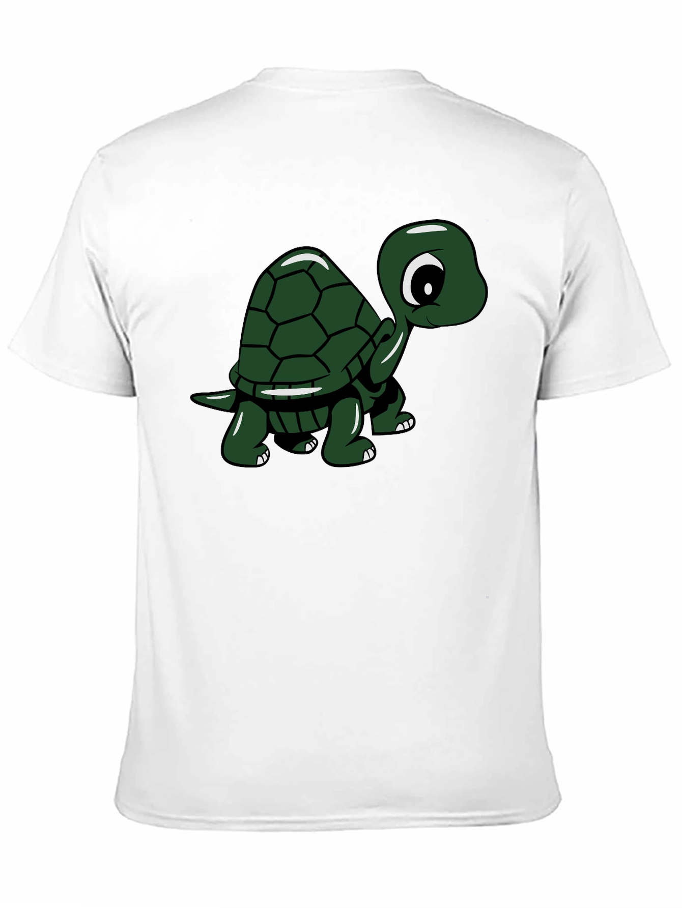 Black Cute Turtle Graphic Tee - Black Cotton T-Shirt view 11