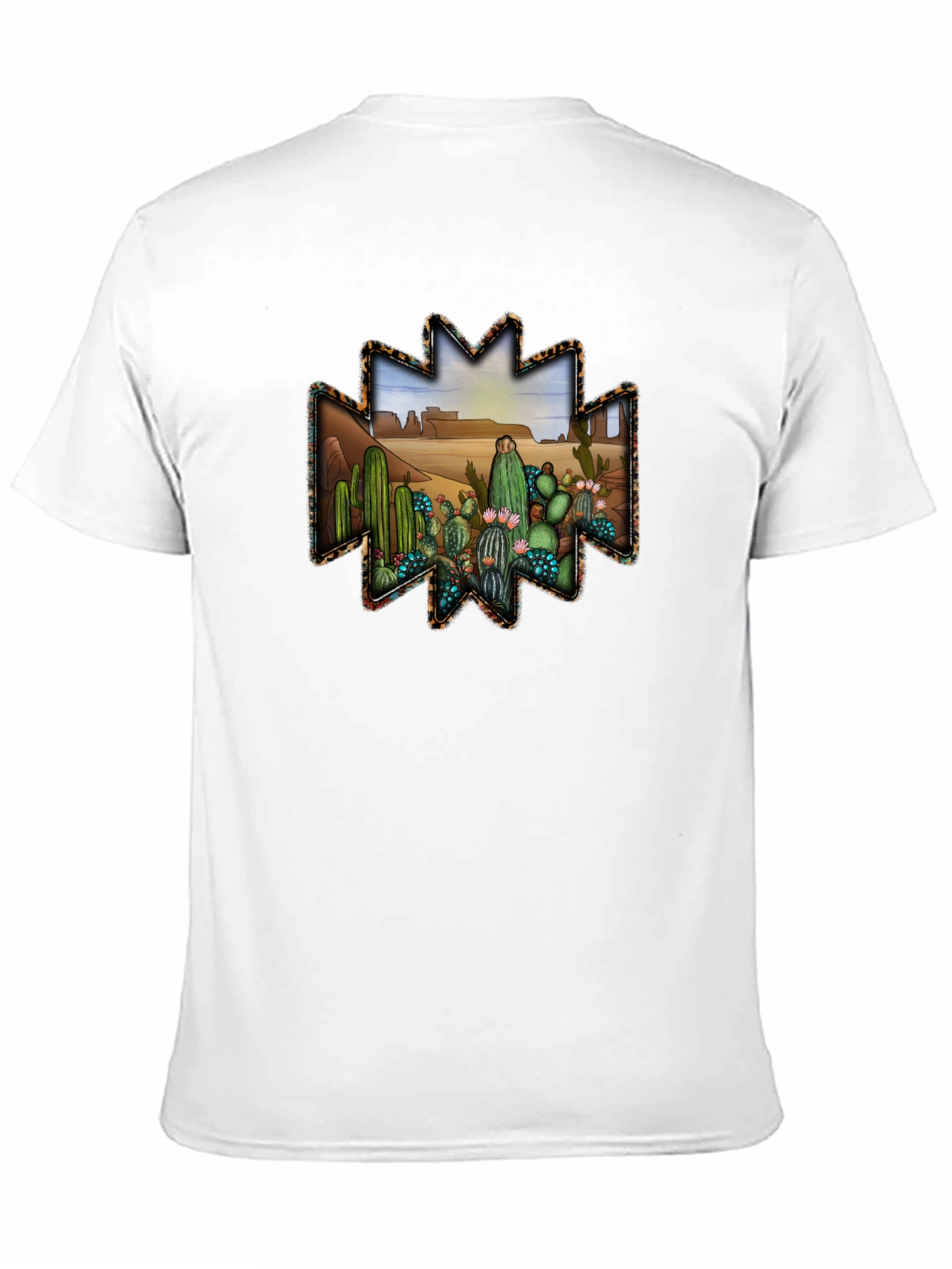 Black Desert Cactus Graphic Tee - Western Style Black T-Shirt view 11