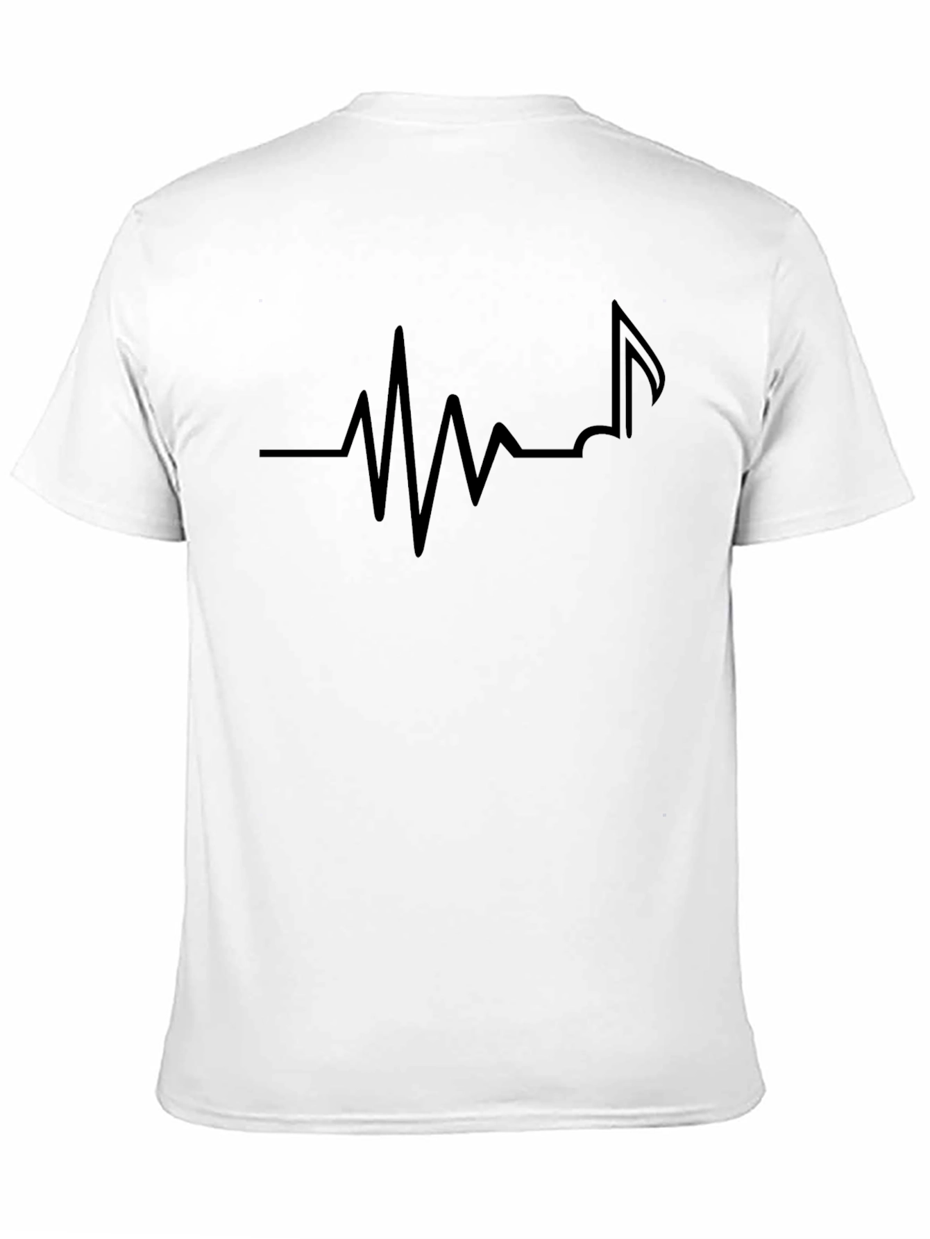 Black Music Note Heartbeat T-Shirt - Black view 11