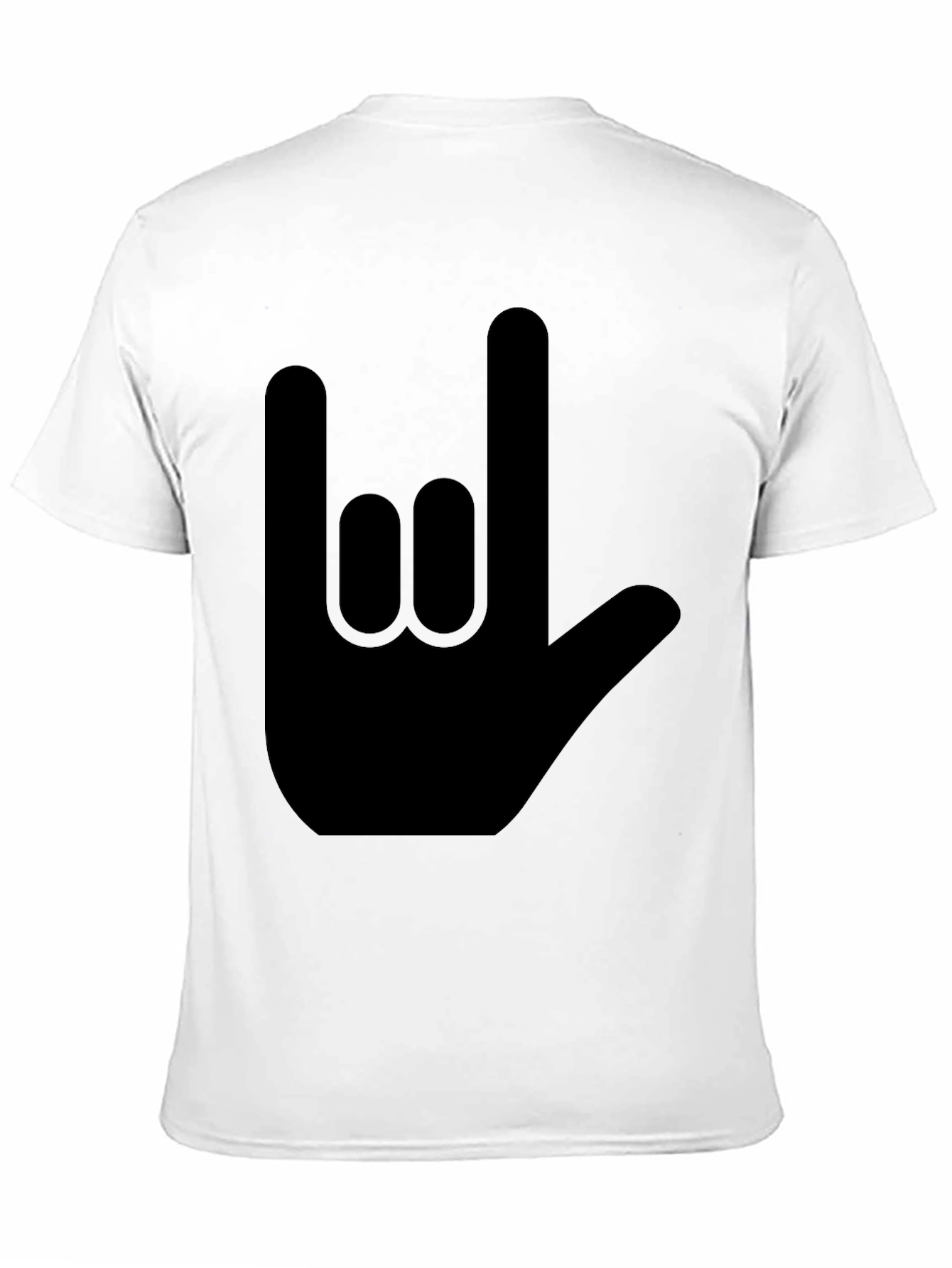 Black Rock On Hand Sign Black T-Shirt view 11