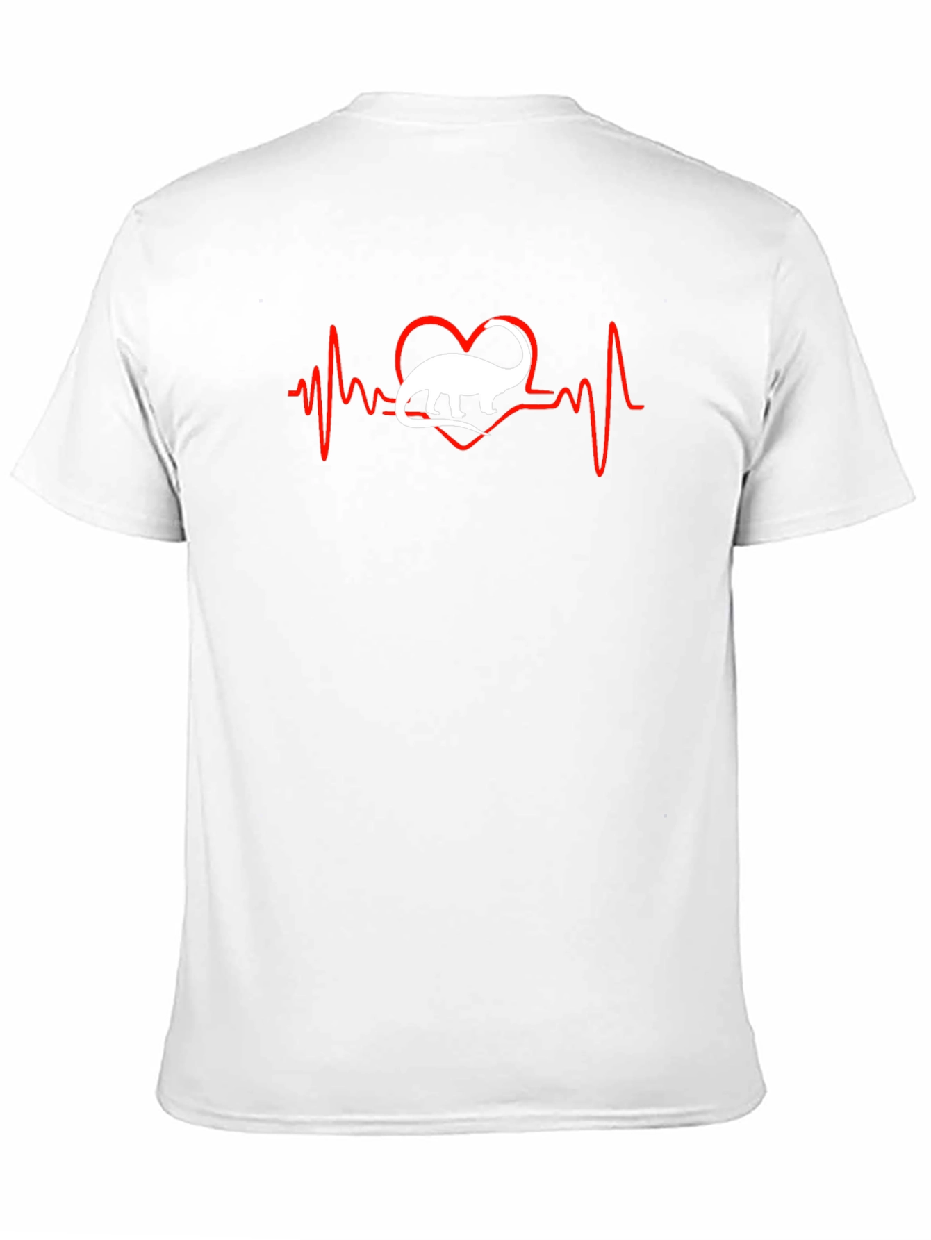 Black Dino Heartbeat T-Shirt - Black Cotton Tee view 11