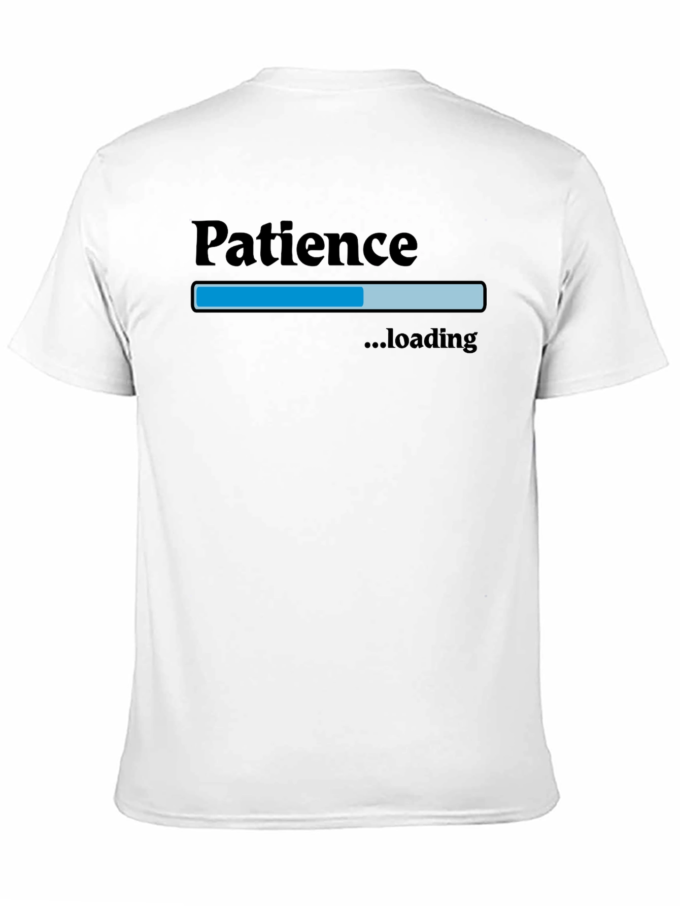 Black Patience Loading Men's Black Graphic T-Shirt view 11