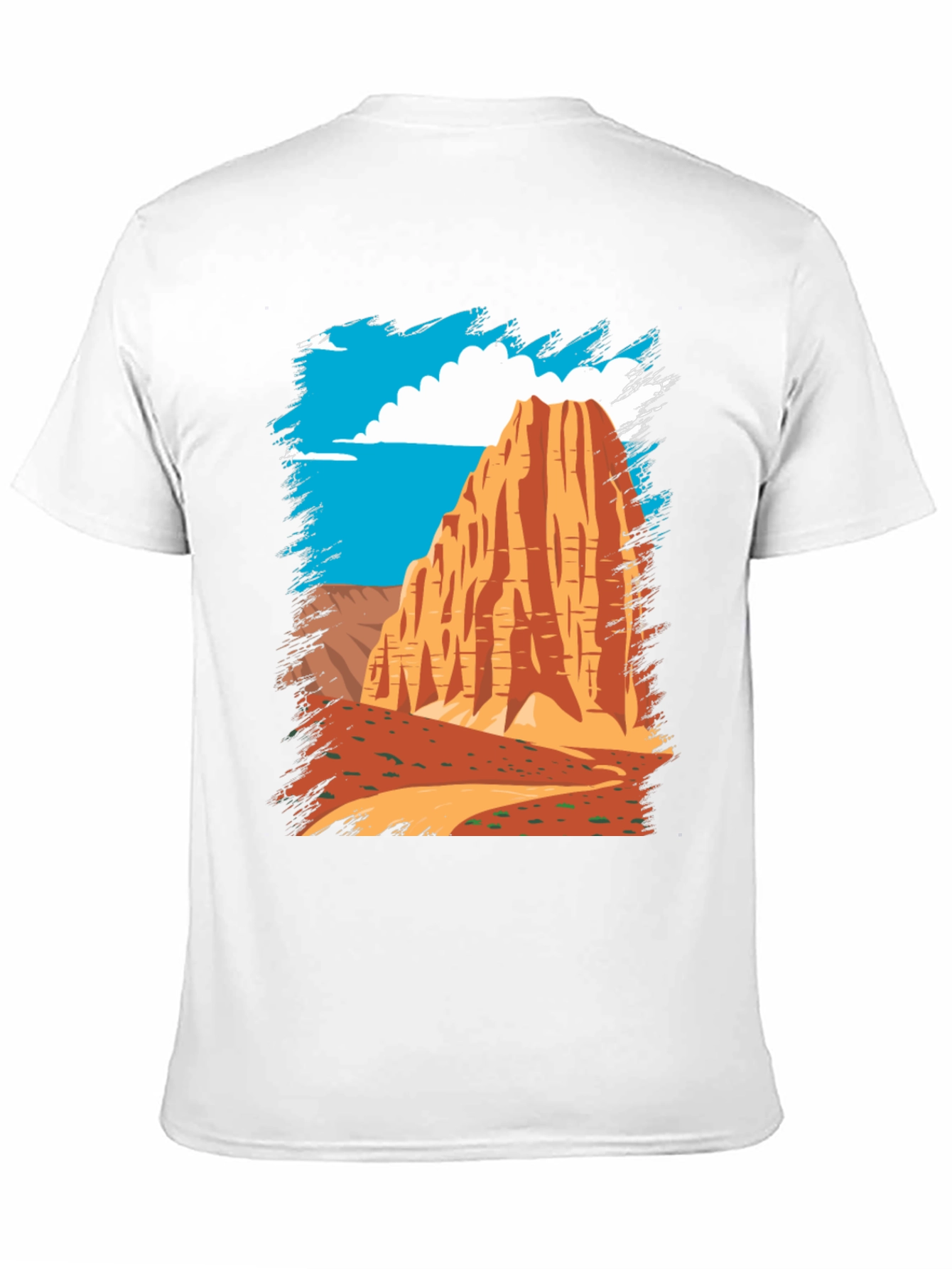 Black Desert Mountain Graphic Tee - Black Cotton Casual T-Shirt view 11