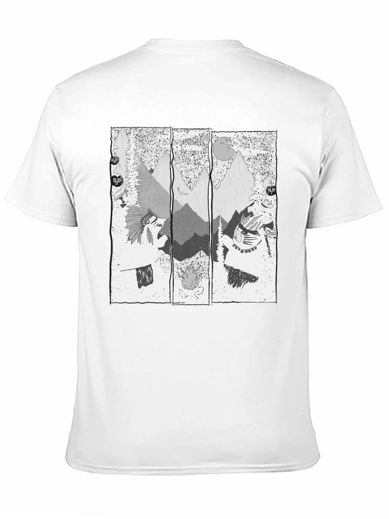 Men's Black T-Shirt with Mountain Graphic Print - 11