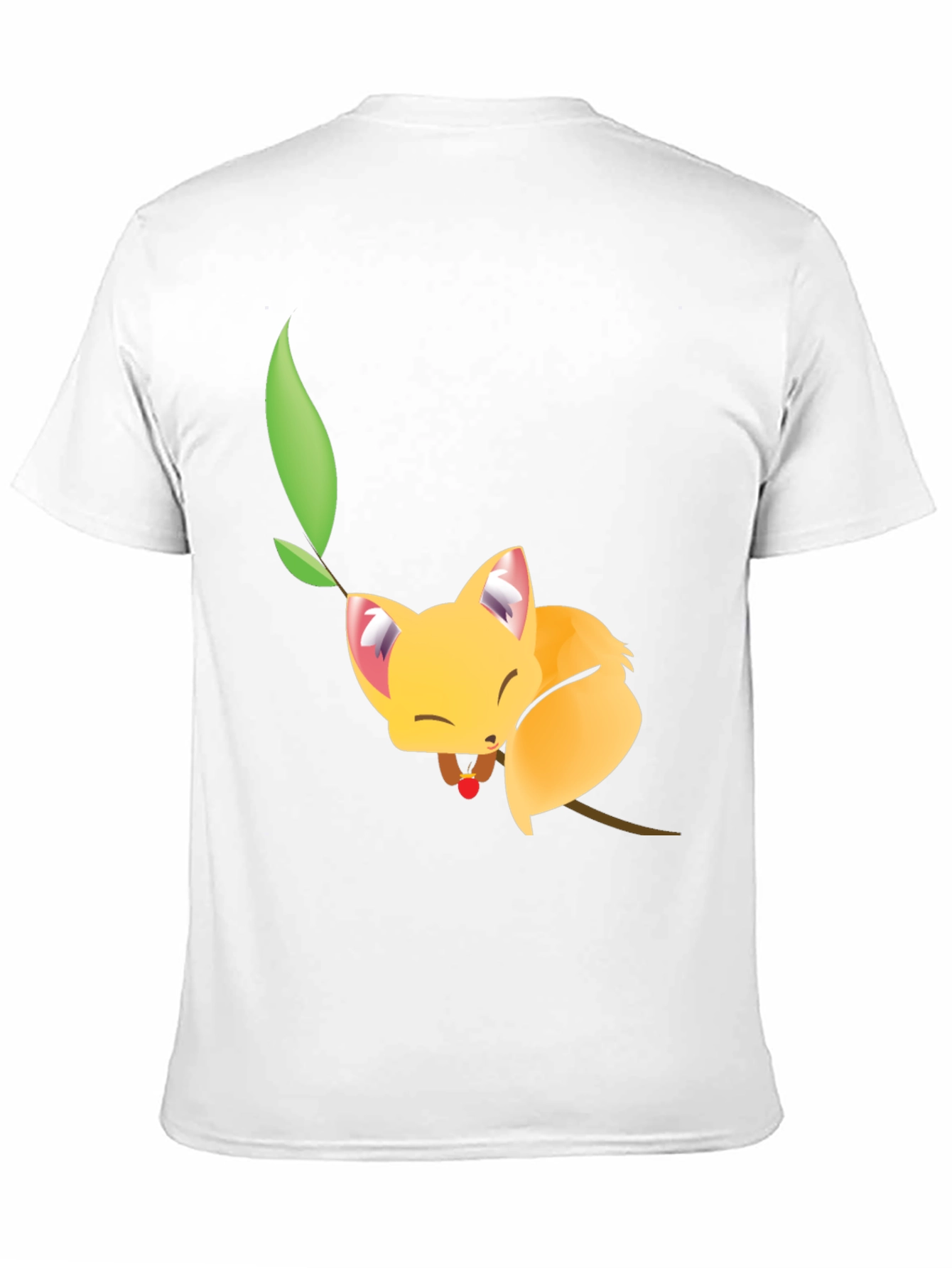 Black Cute Sleeping Fox Tee - Unique Graphic T-Shirt view 11