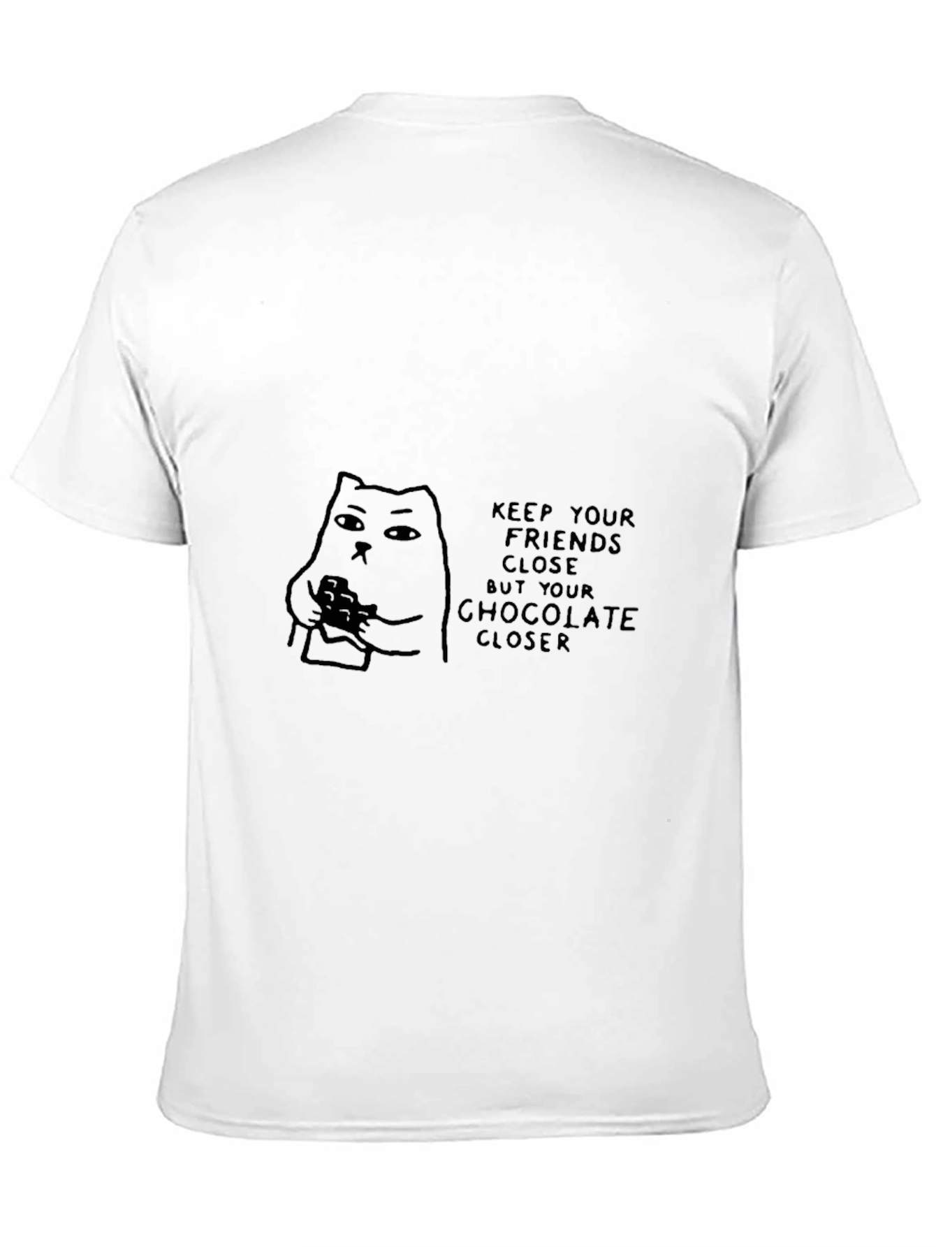 Black Funny Cat & Chocolate T-Shirt view 11