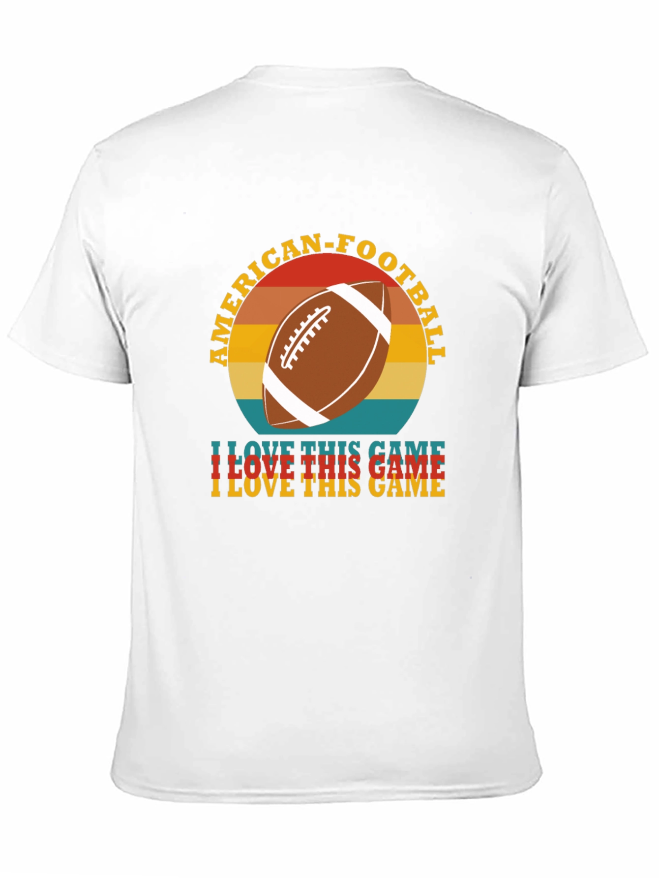 Black American Football Retro T-Shirt view 11