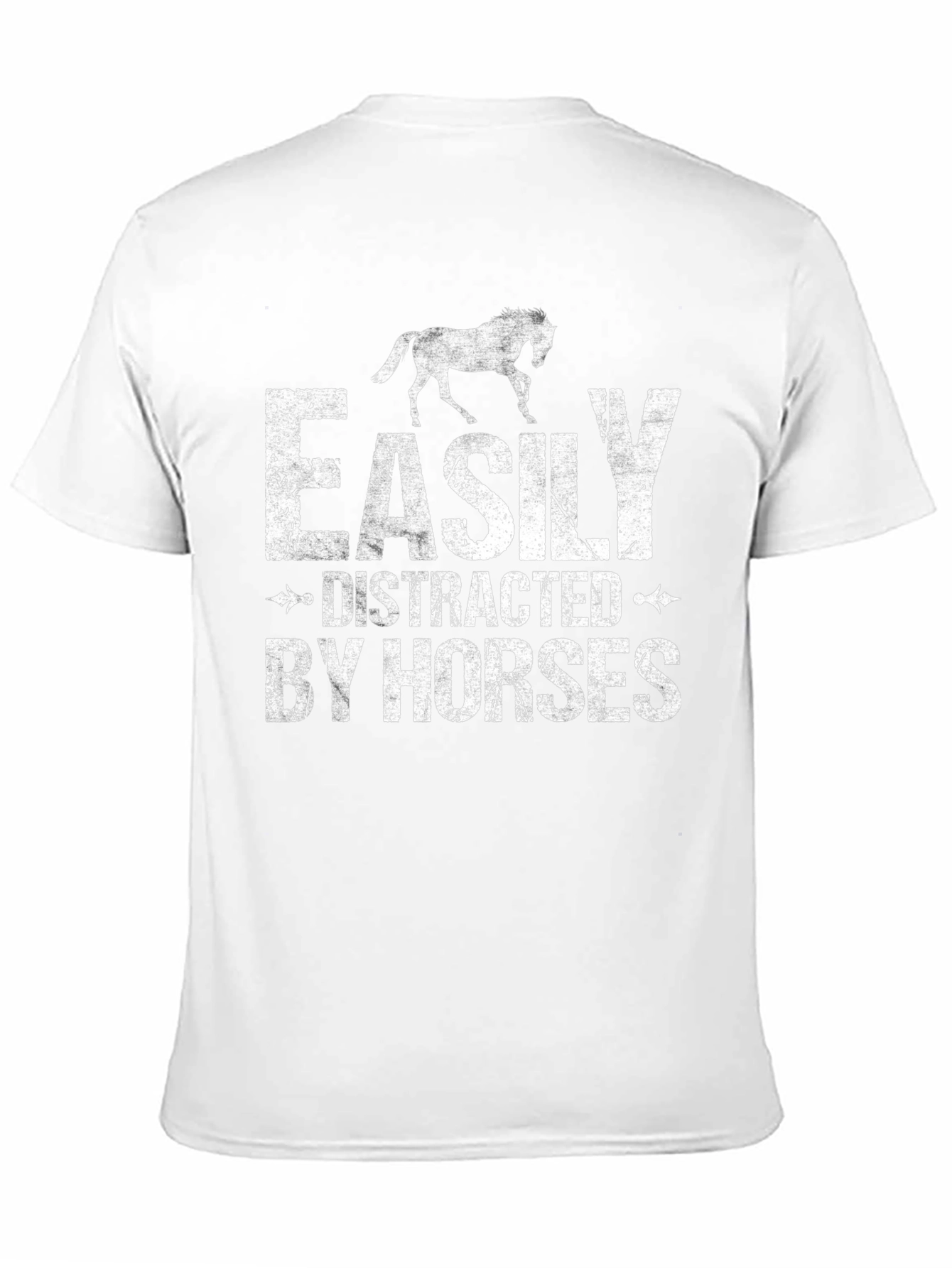 Black Easily Distracted By Horses Graphic T-Shirt view 11