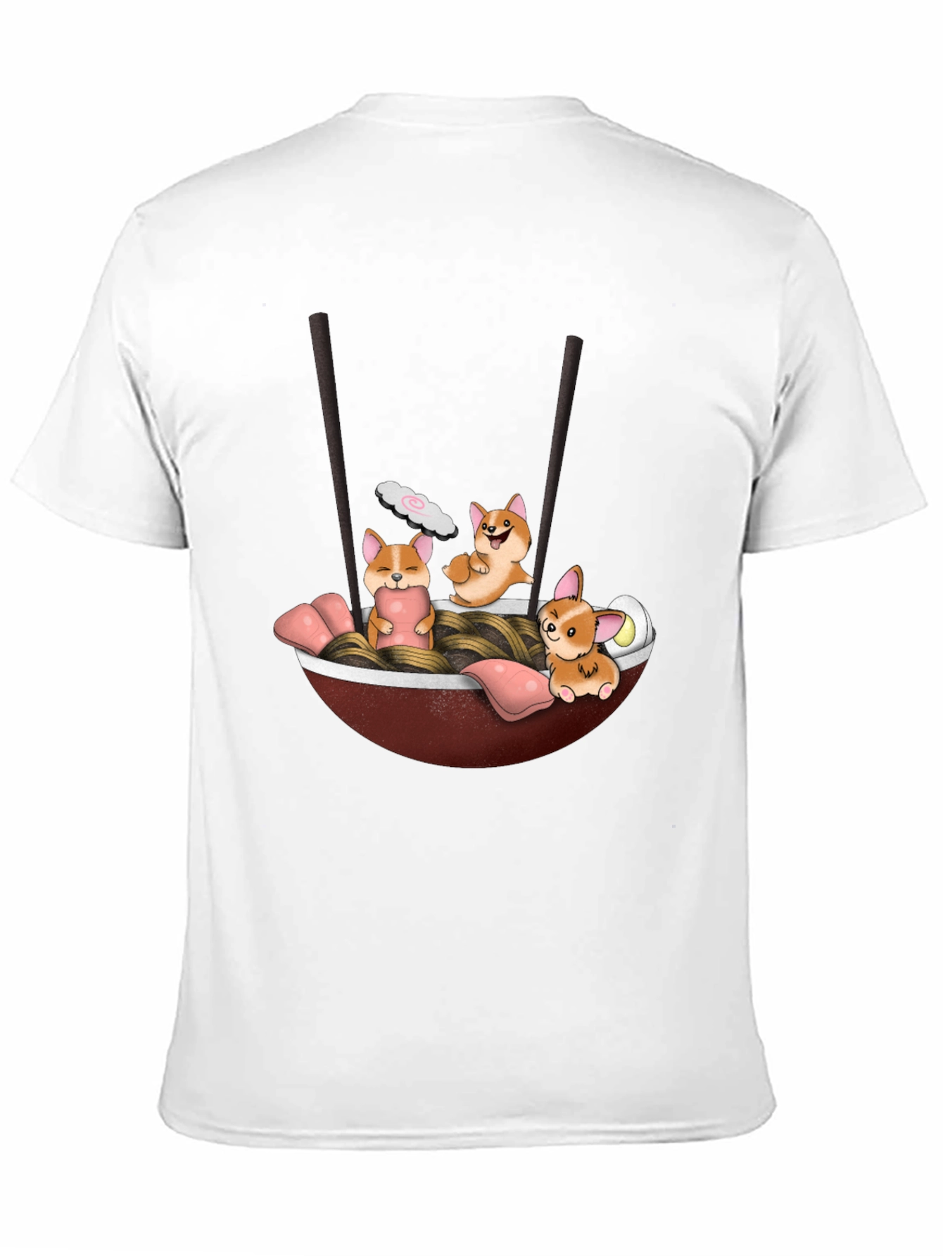 Black Corgi Ramen T-Shirt view 11