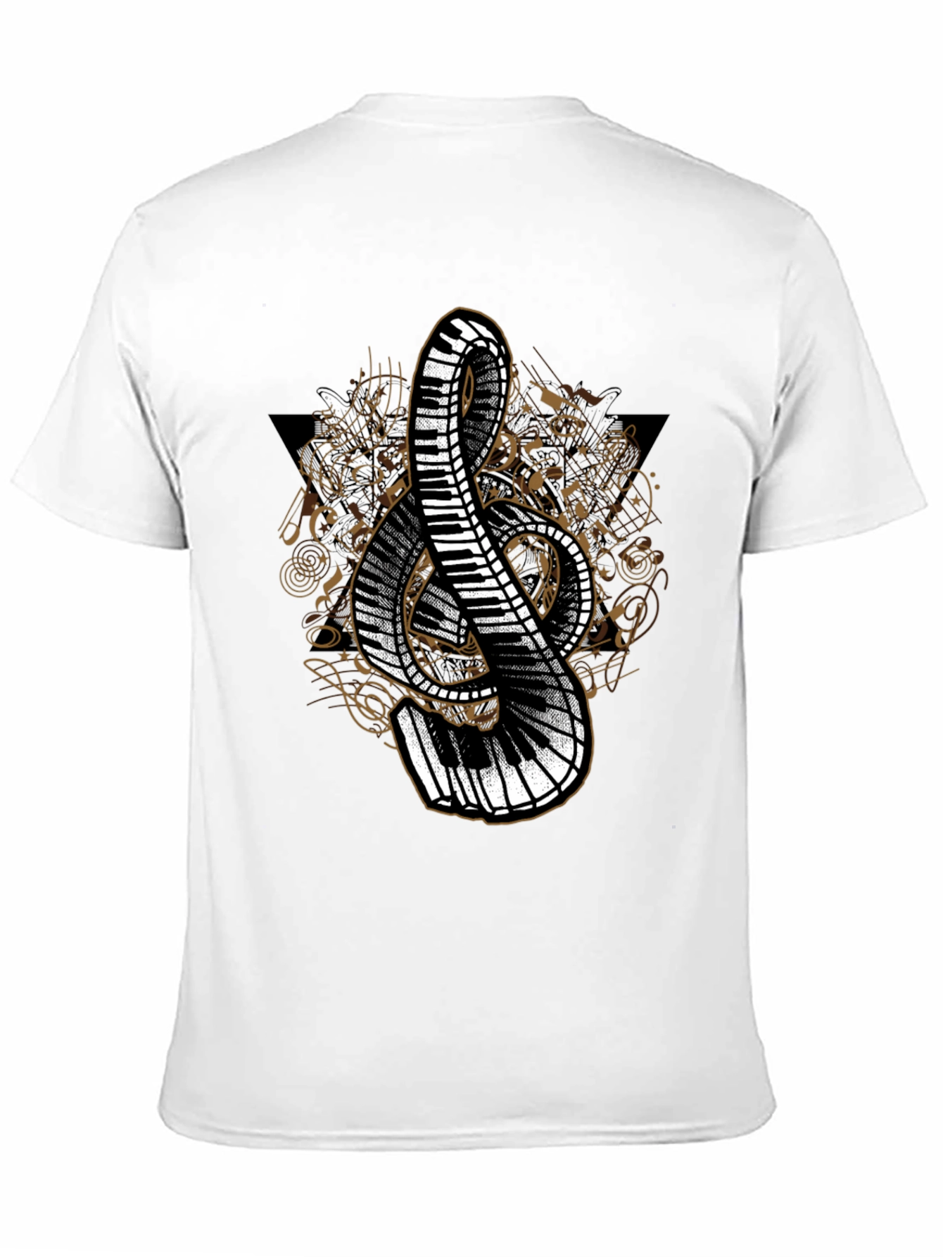 Black Musical Treble Clef Piano T-Shirt view 11