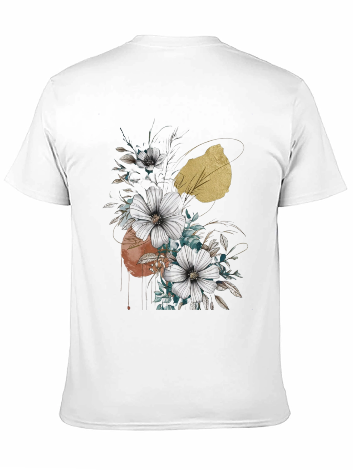 Black Floral Graphic Black T-Shirt view 11