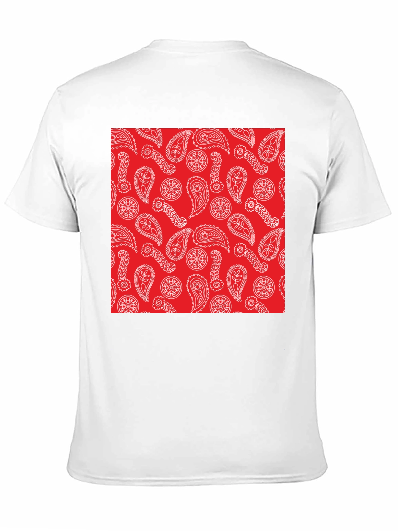 Black Red Paisley Print Black T-Shirt | Casual Style view 11