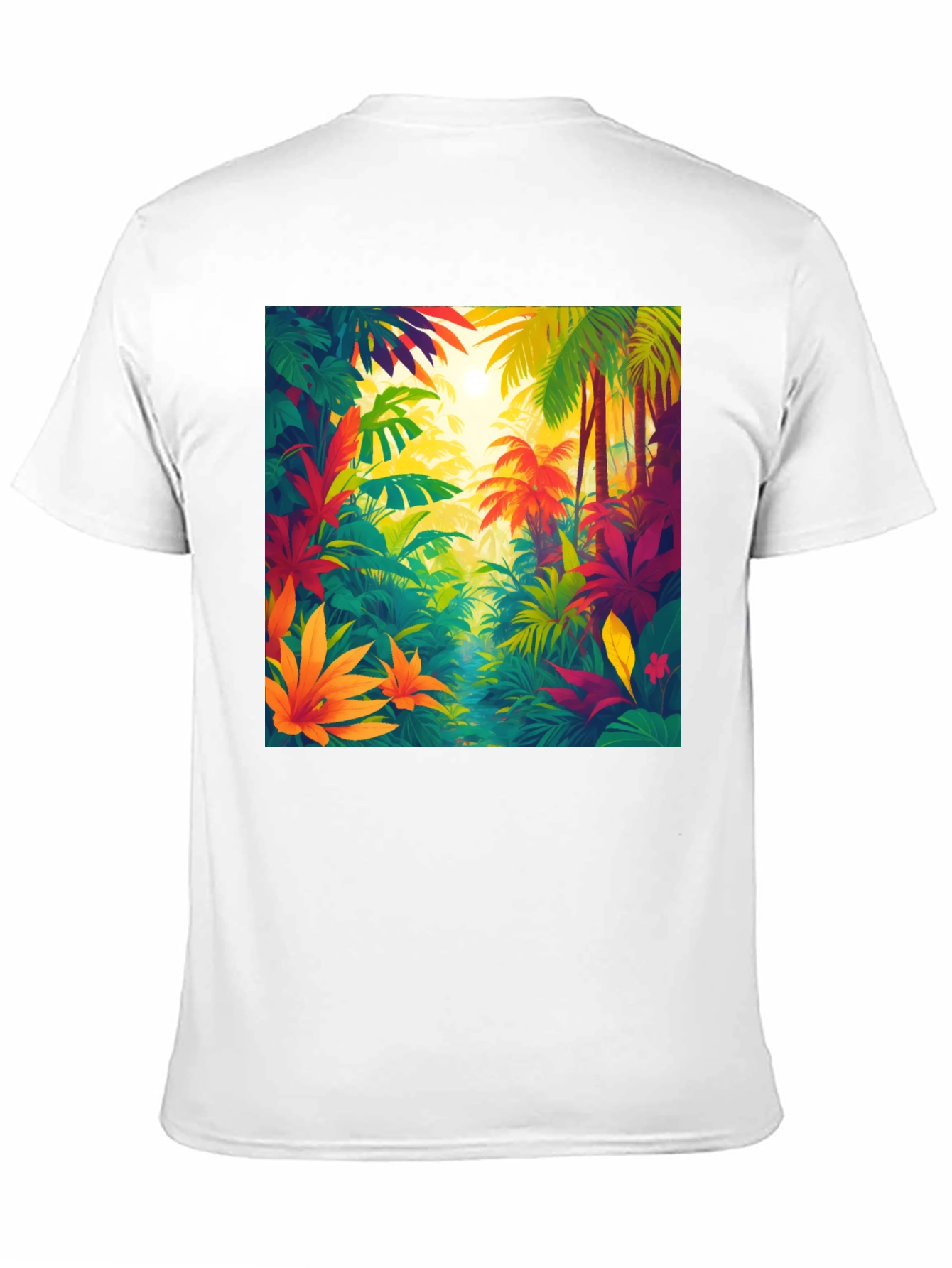 Black Tropical Jungle T-Shirt: Vibrant Nature Design view 11
