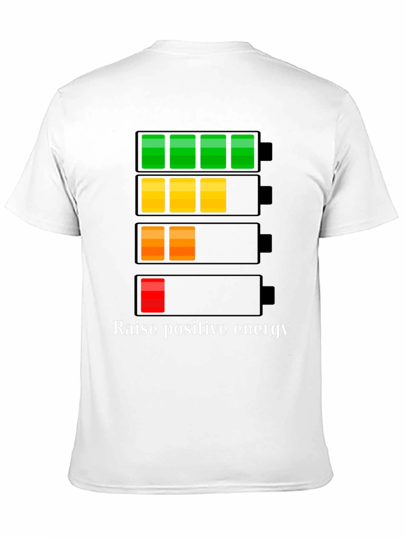 Black Raise Positive Energy T-Shirt - Battery Level Graphic view 11