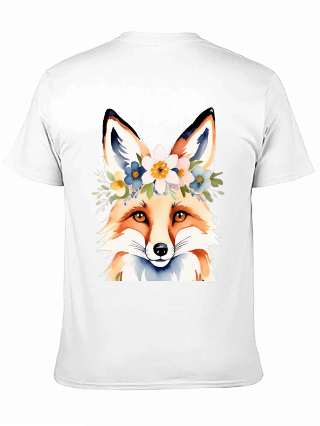 Black Floral Fox Tee - Stylish Graphic T-Shirt view 11