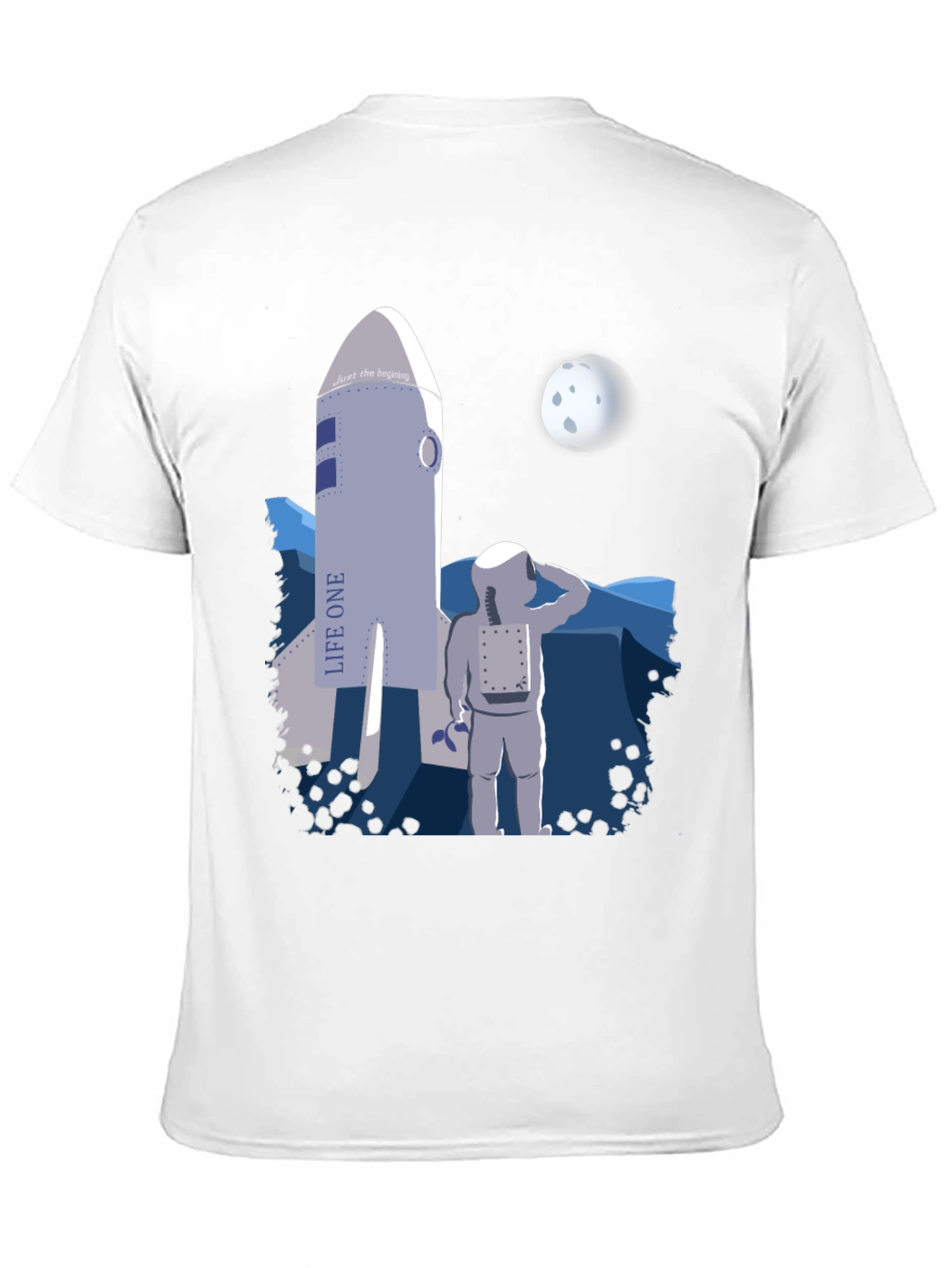 Black Astronaut & Rocket Graphic T-Shirt - Space Adventure Tee view 11