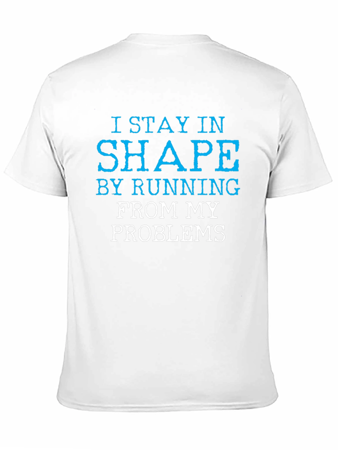 Black Funny Slogan T-Shirt: I Stay in Shape by Running view 11