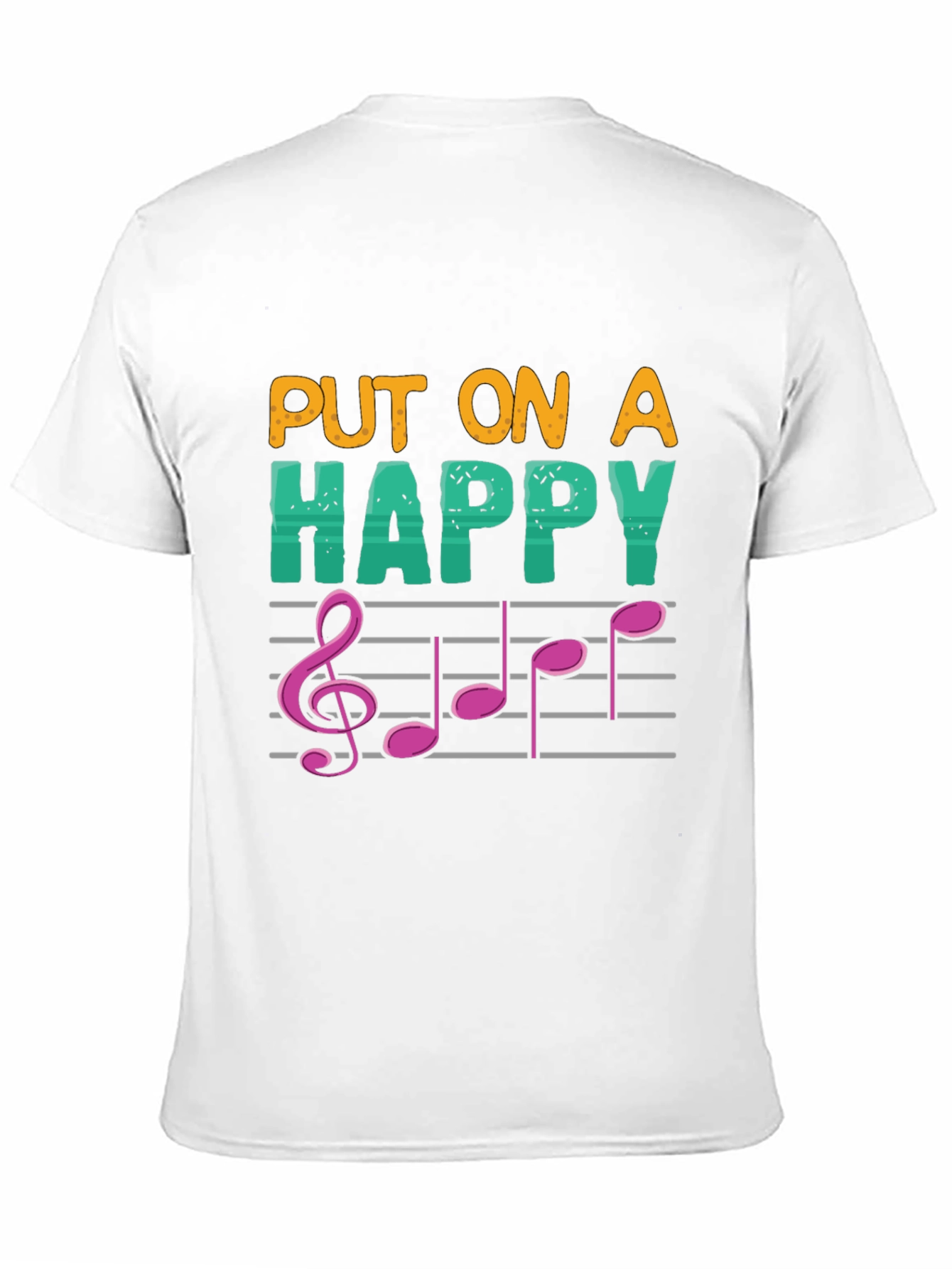 Black Happy Music Note Graphic Tee view 11