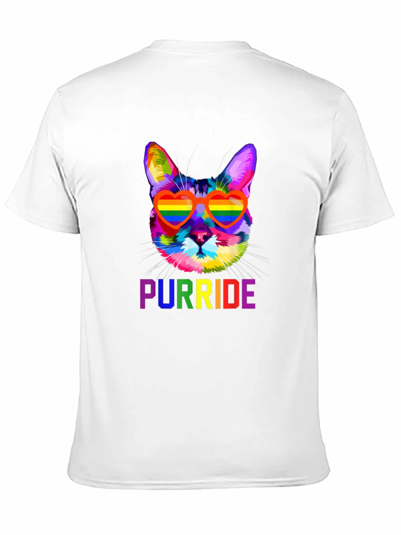 Black Rainbow Purride Cat T-Shirt view 11