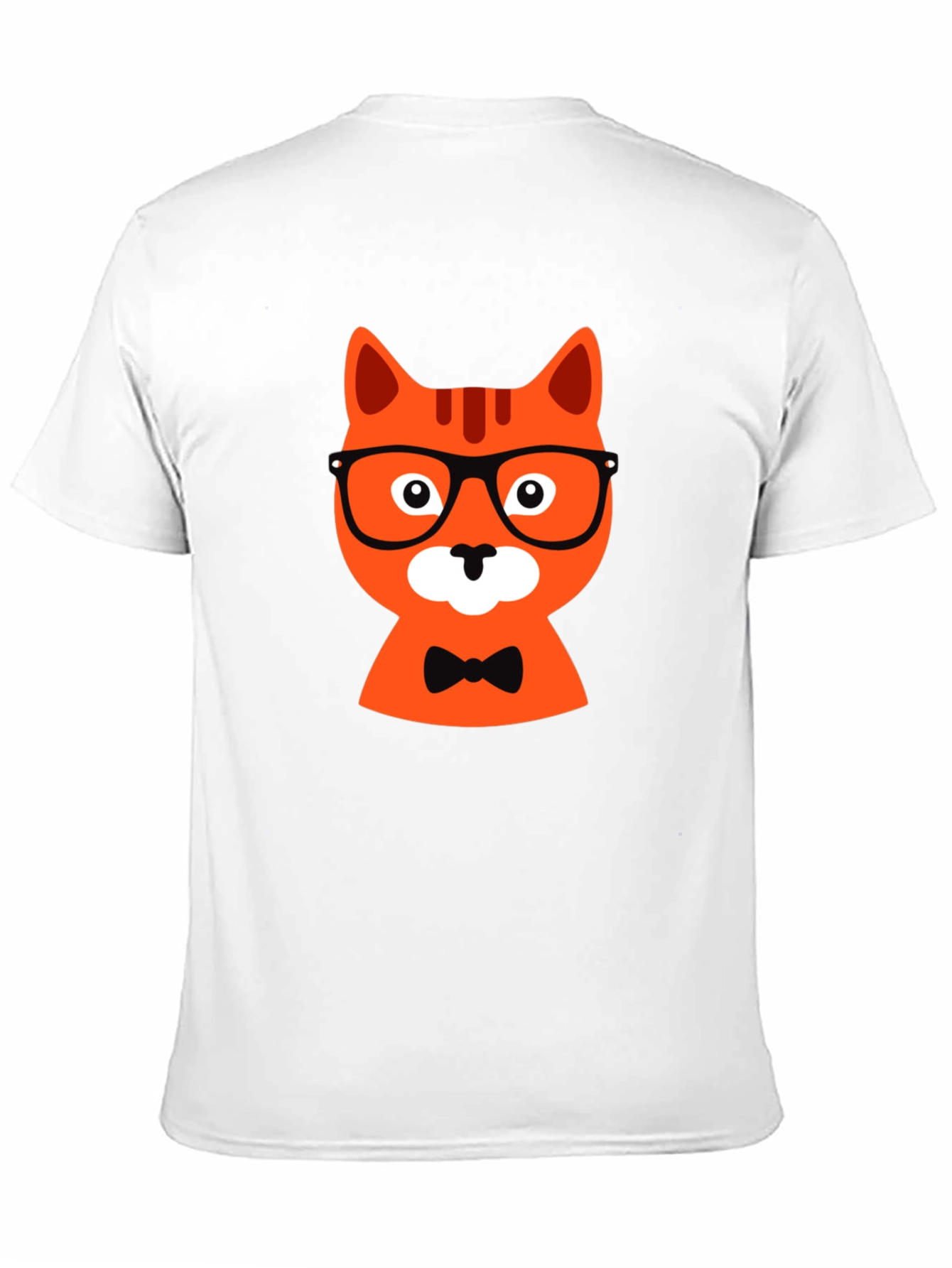 Black Black T-Shirt with Hipster Cat Graphic view 11