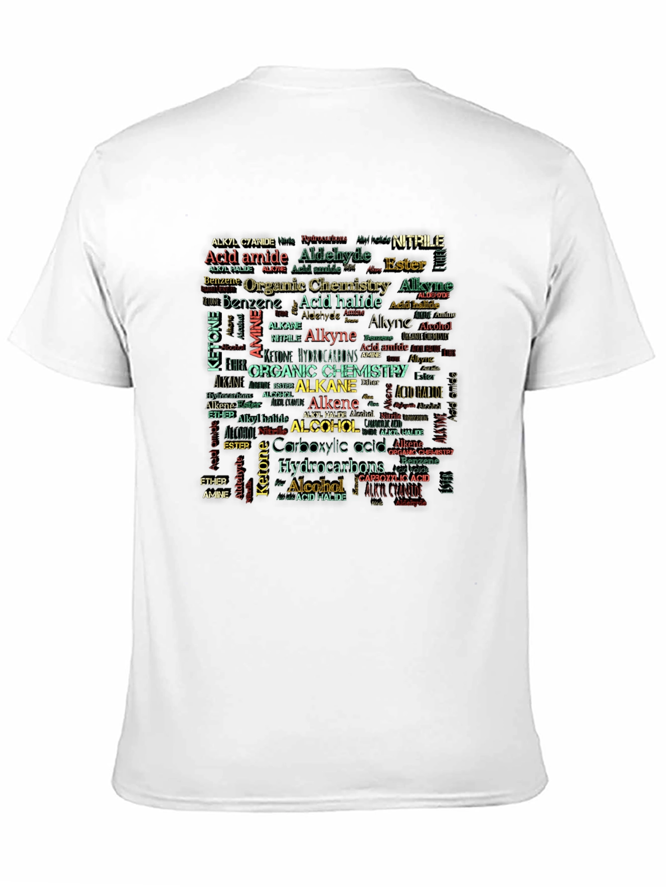 Black Organic Chemistry Word Cloud T-Shirt view 11