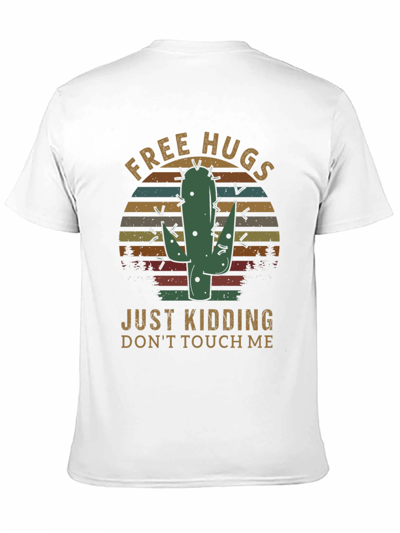 Black Free Hugs Cactus T-Shirt view 11