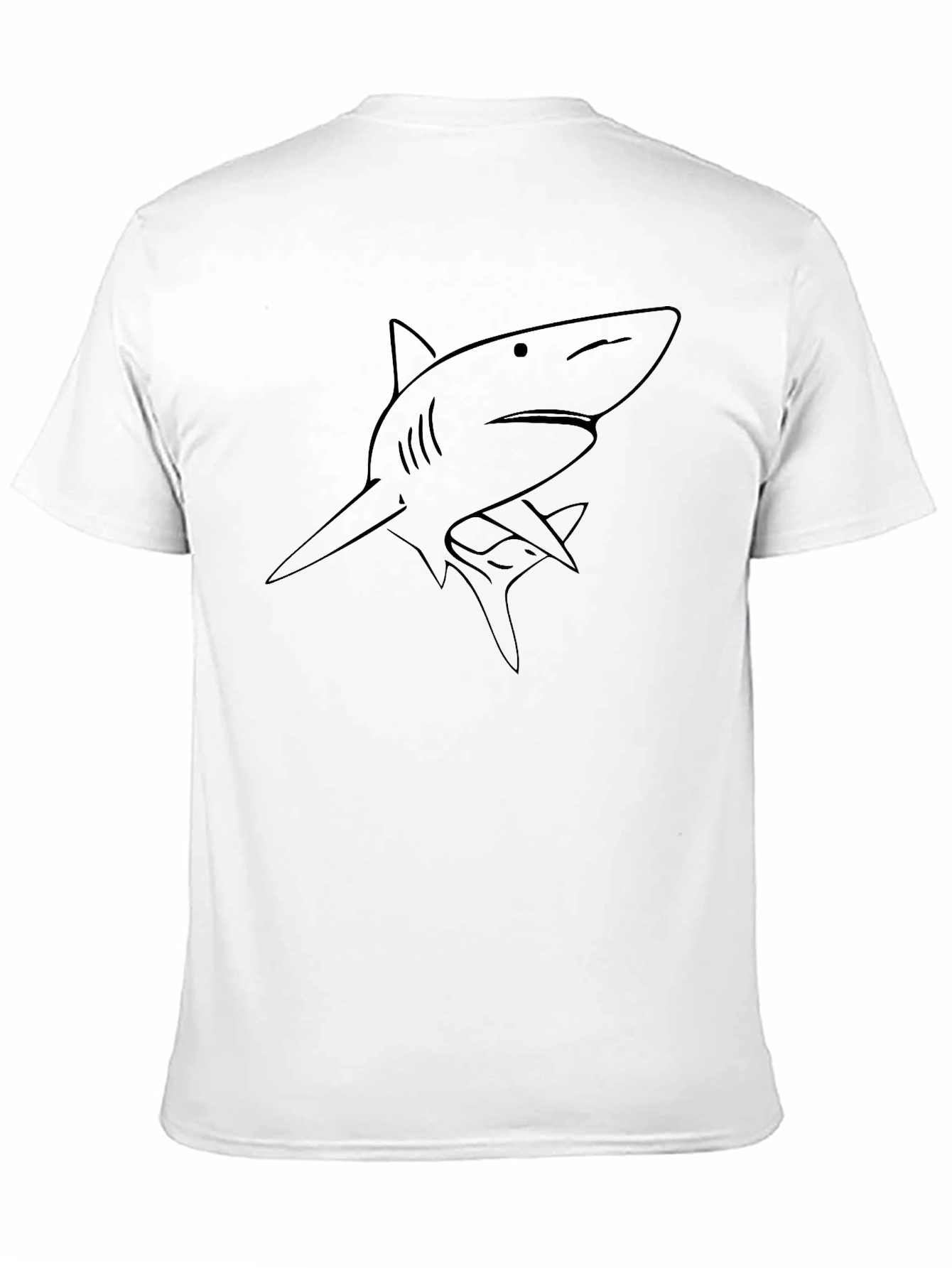 Black Men's Black Shark Graphic T-Shirt view 11