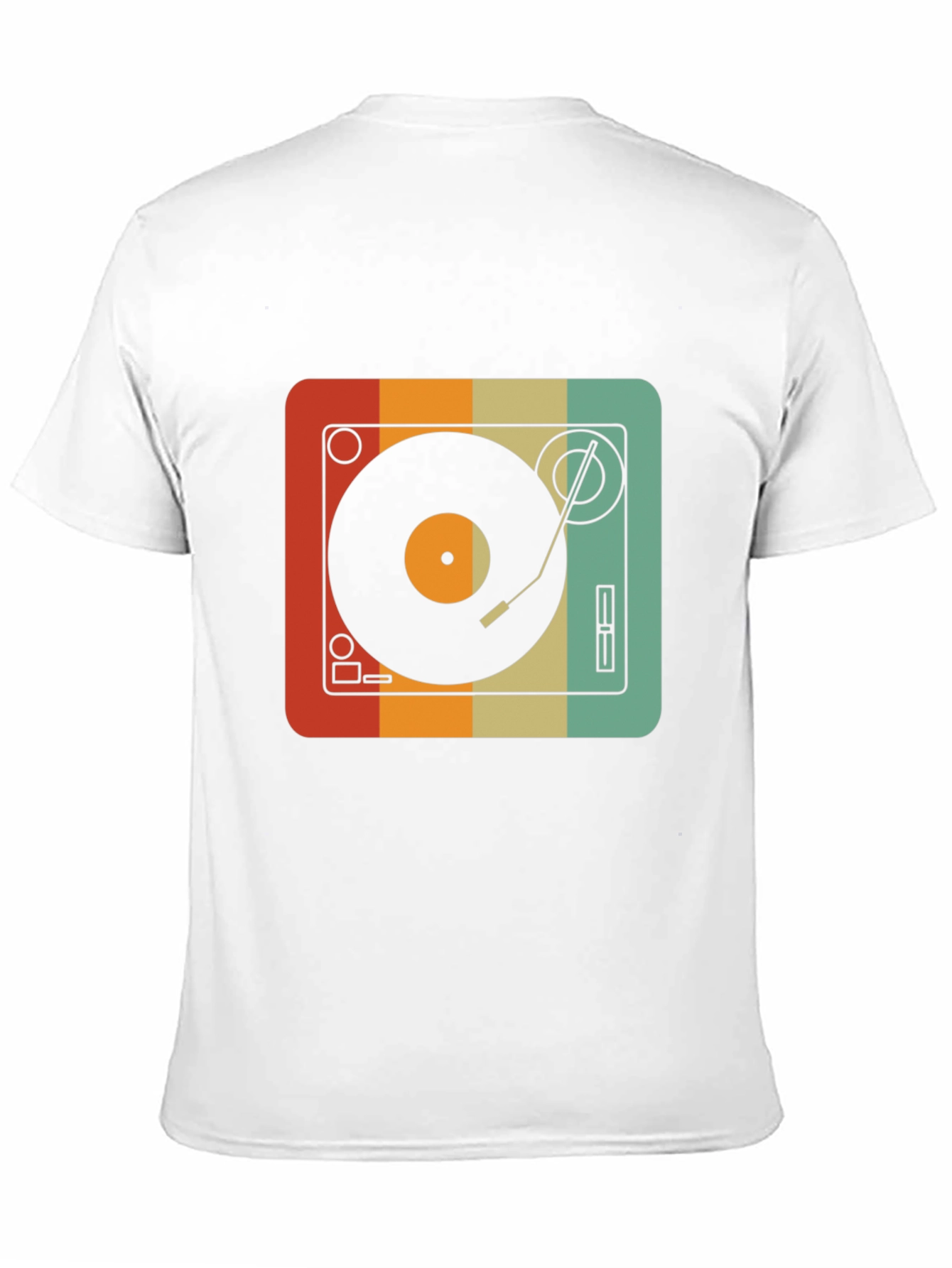 Black Retro Turntable Graphic Tee - Vintage Record Player Shirt view 11