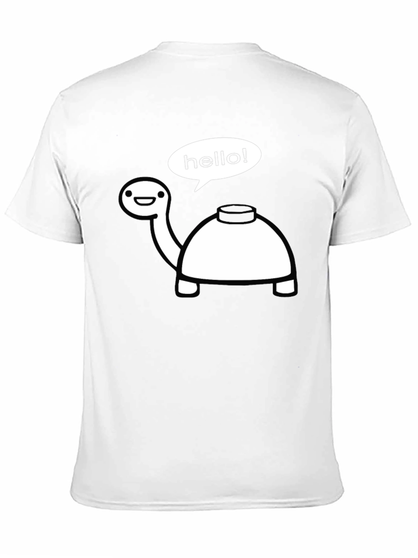 Black Funny Turtle Hello T-Shirt - Black Cotton Tee view 11
