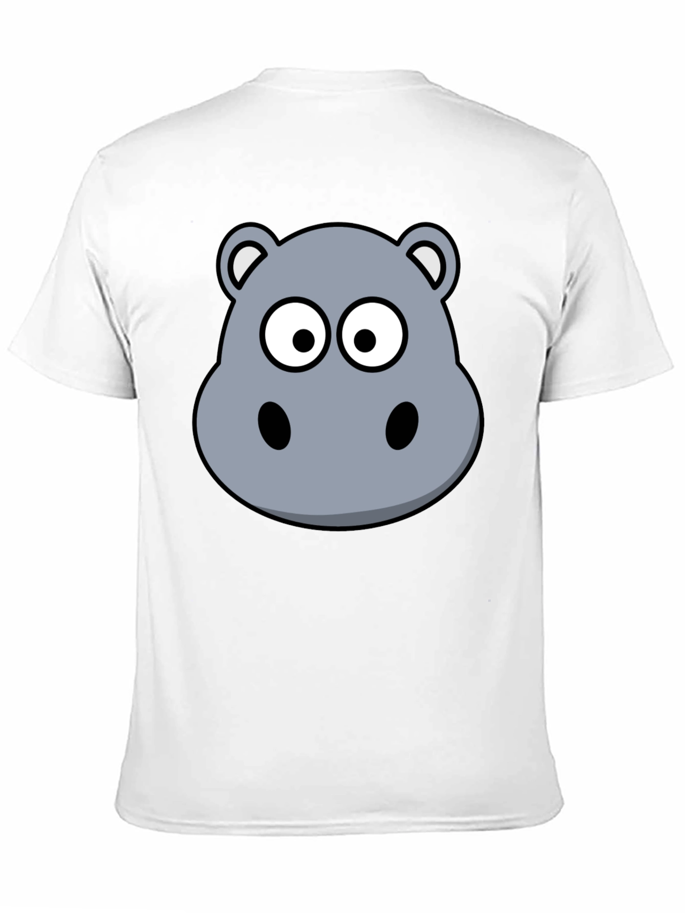 Black Hippo Cartoon Graphic Black T-Shirt view 11