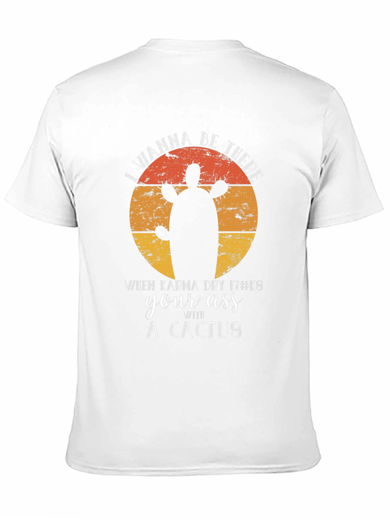 Black Karma Cactus Graphic Tee - Funny Sarcastic Novelty T-Shirt view 11