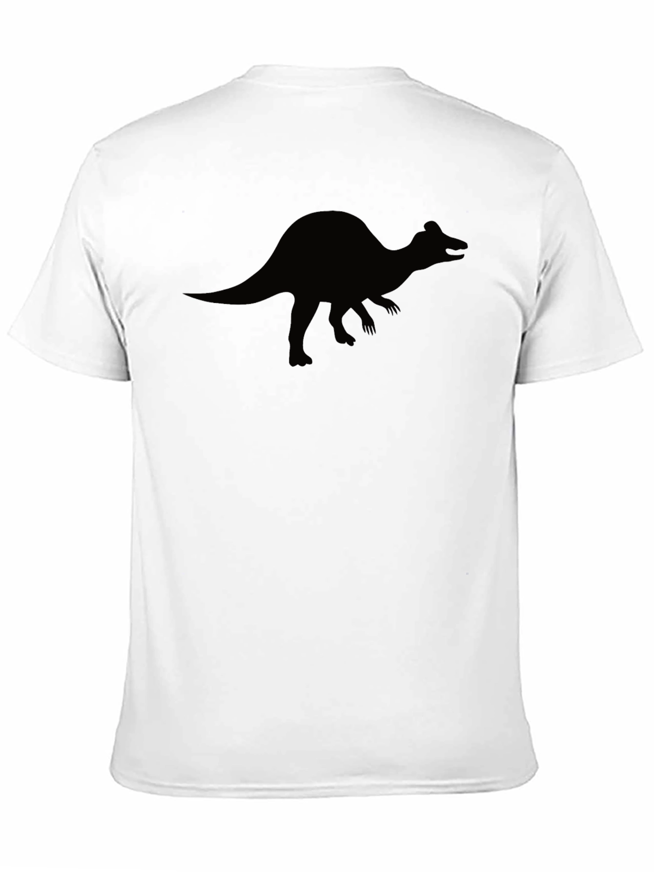 Black Dino Silhouette Graphic Tee - Black Cotton T-Shirt view 11